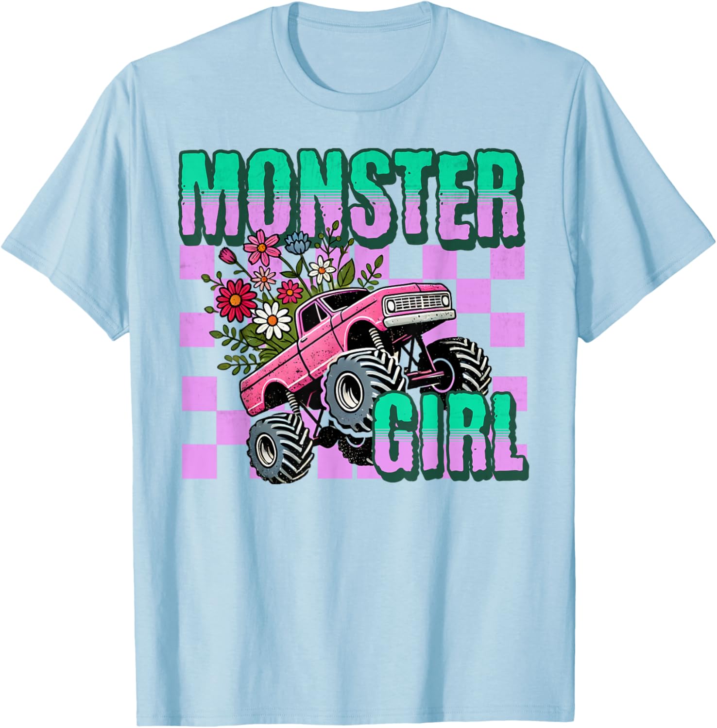 Vintage Monster Truck Girl T-Shirt for Retro Women Truck Lovers - 6