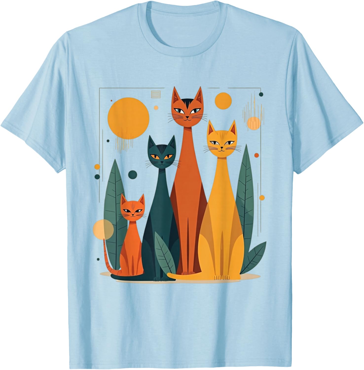 Vintage Retro Mid-Century Modern Cats T-Shirt in 50s 60s Style - 19