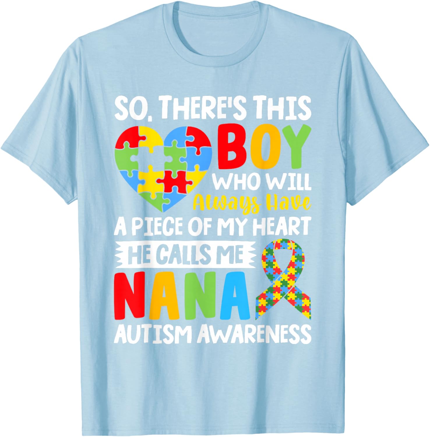 Proud Autism Grandma T-Shirt Heart Design for Nana Autism Awareness - 14