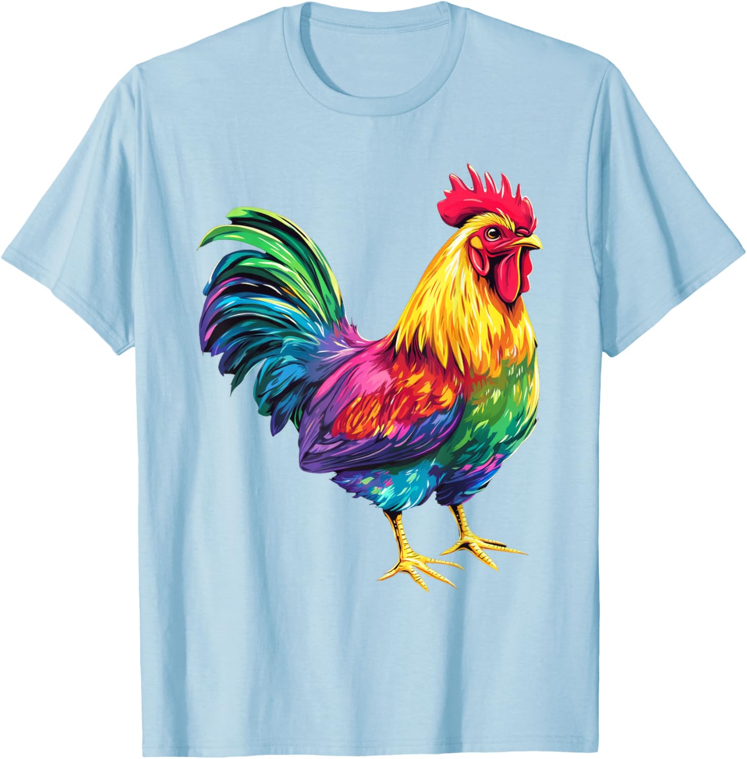 Rainbow Color Chicken Art T-Shirt for Fun and Stylish Outfits - 1