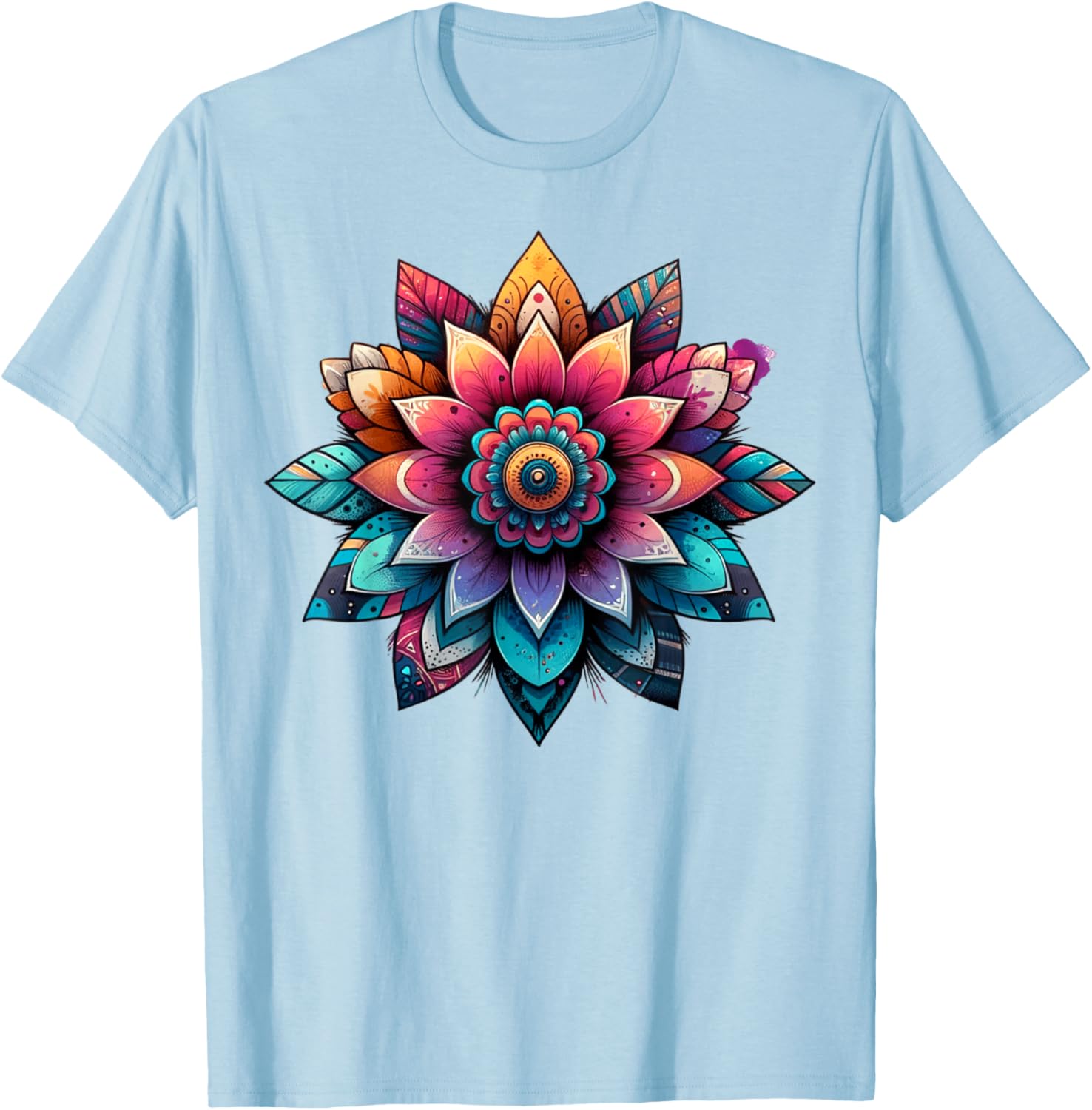 Women's Vintage Mandala Graphic T-Shirt for Summer Vacation Fun - 5