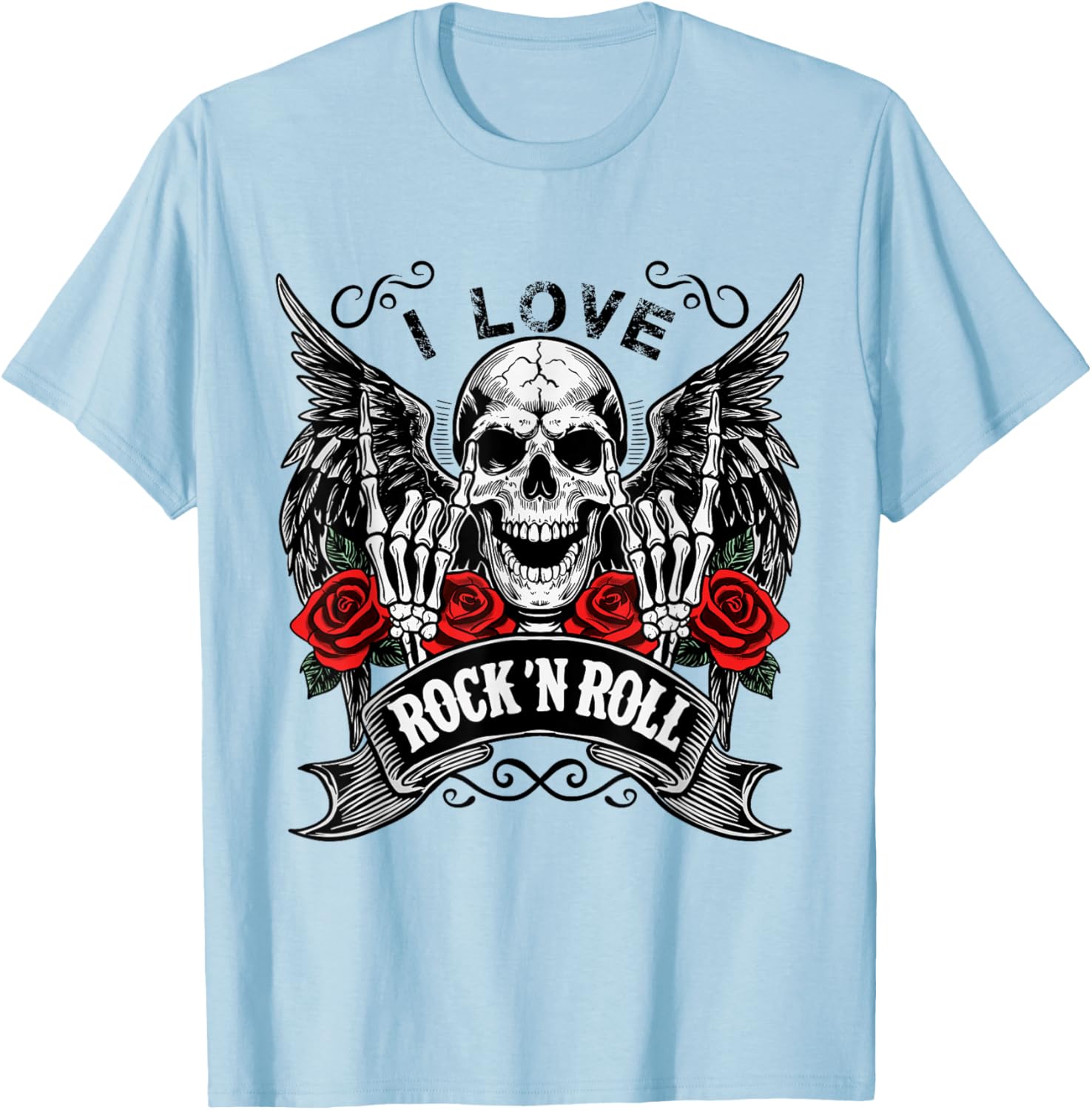 Vintage Rock And Roll Skeleton Hands T-Shirt for Music Lovers - 9