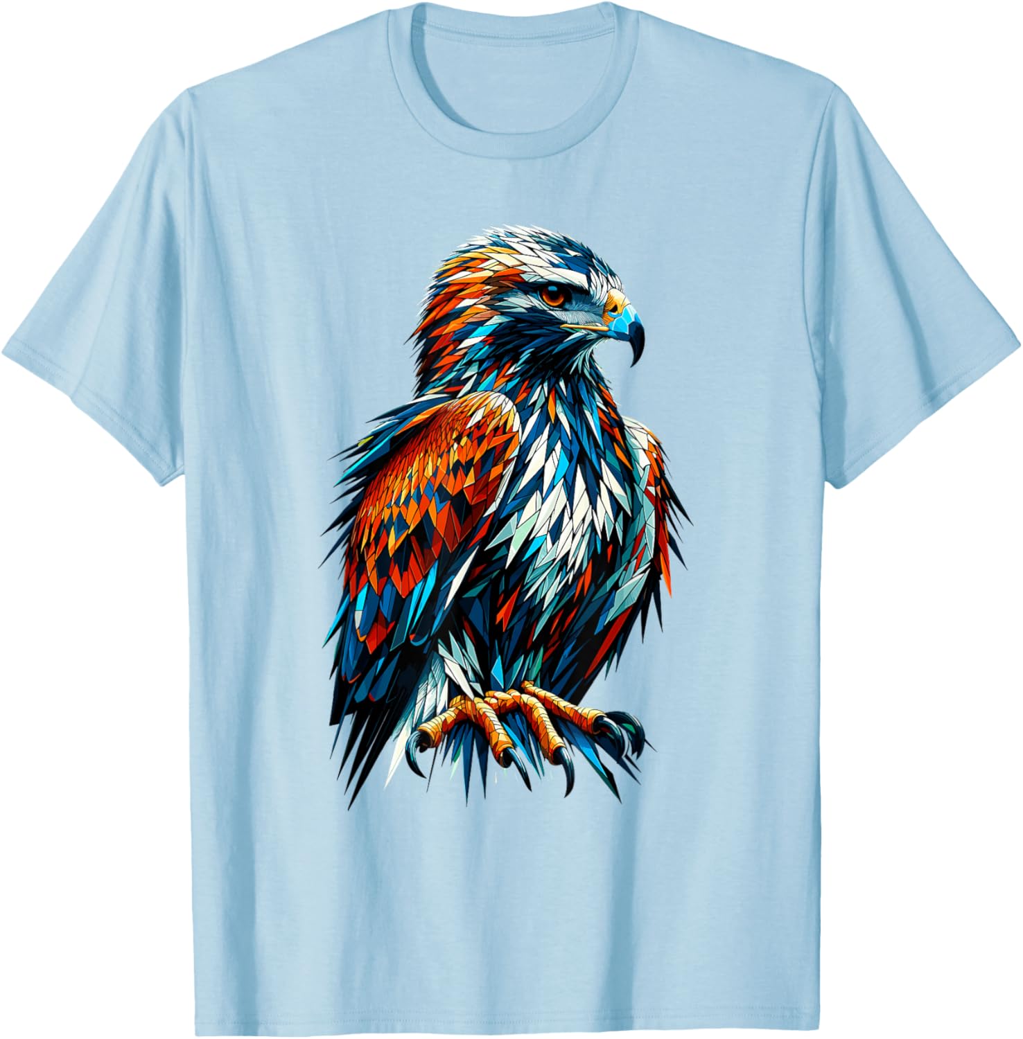 Polygon Art Hawk T-Shirt for Bird Lovers - Unique and Stylish Design - 29