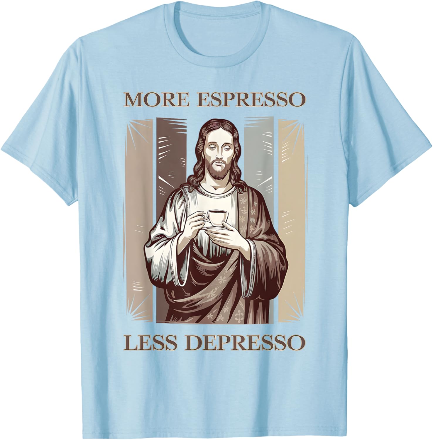 Jesus More Espresso Less Depresso Retro Coffee Lover T-Shirt - 19