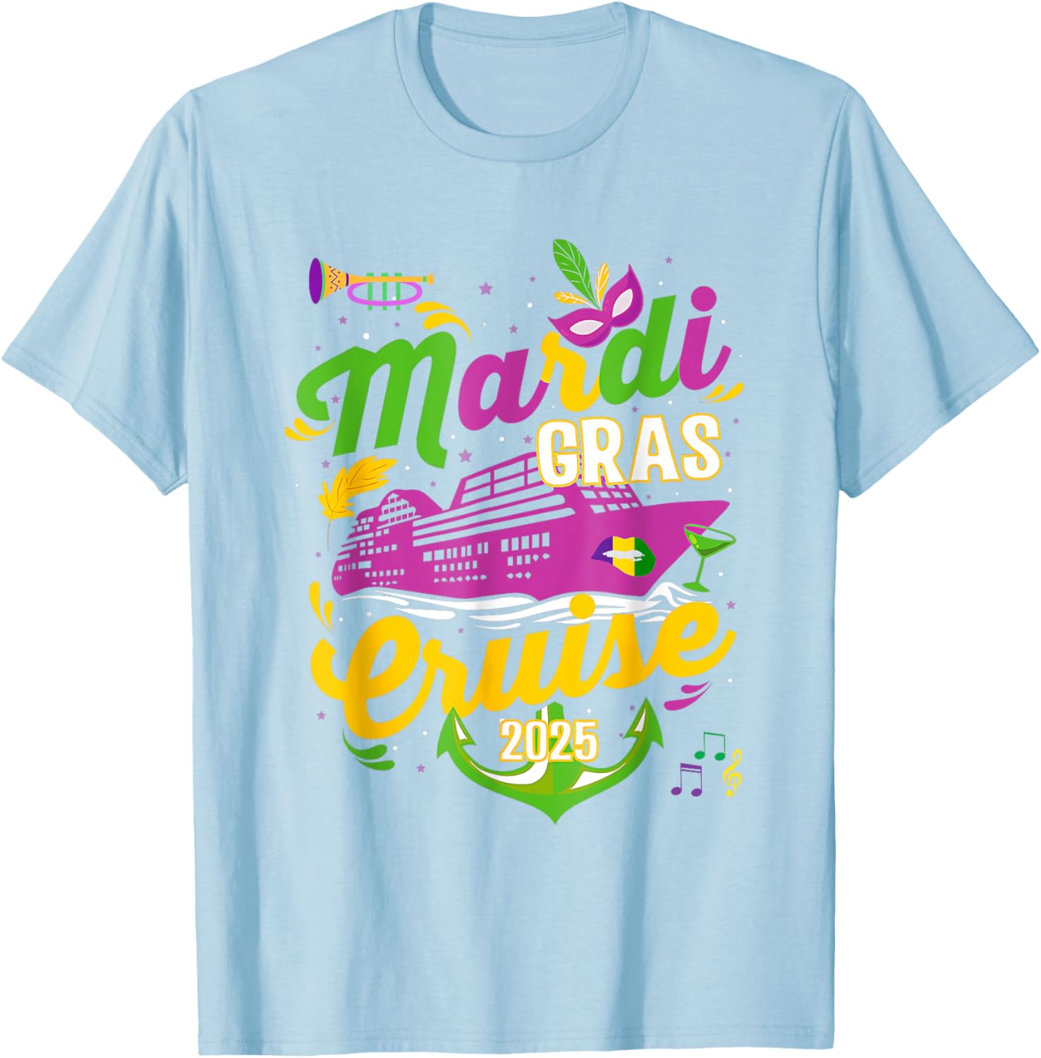 Mardi Gras Cruise Squad 2025 Family Matching T-Shirts for Fun Adventures - 4