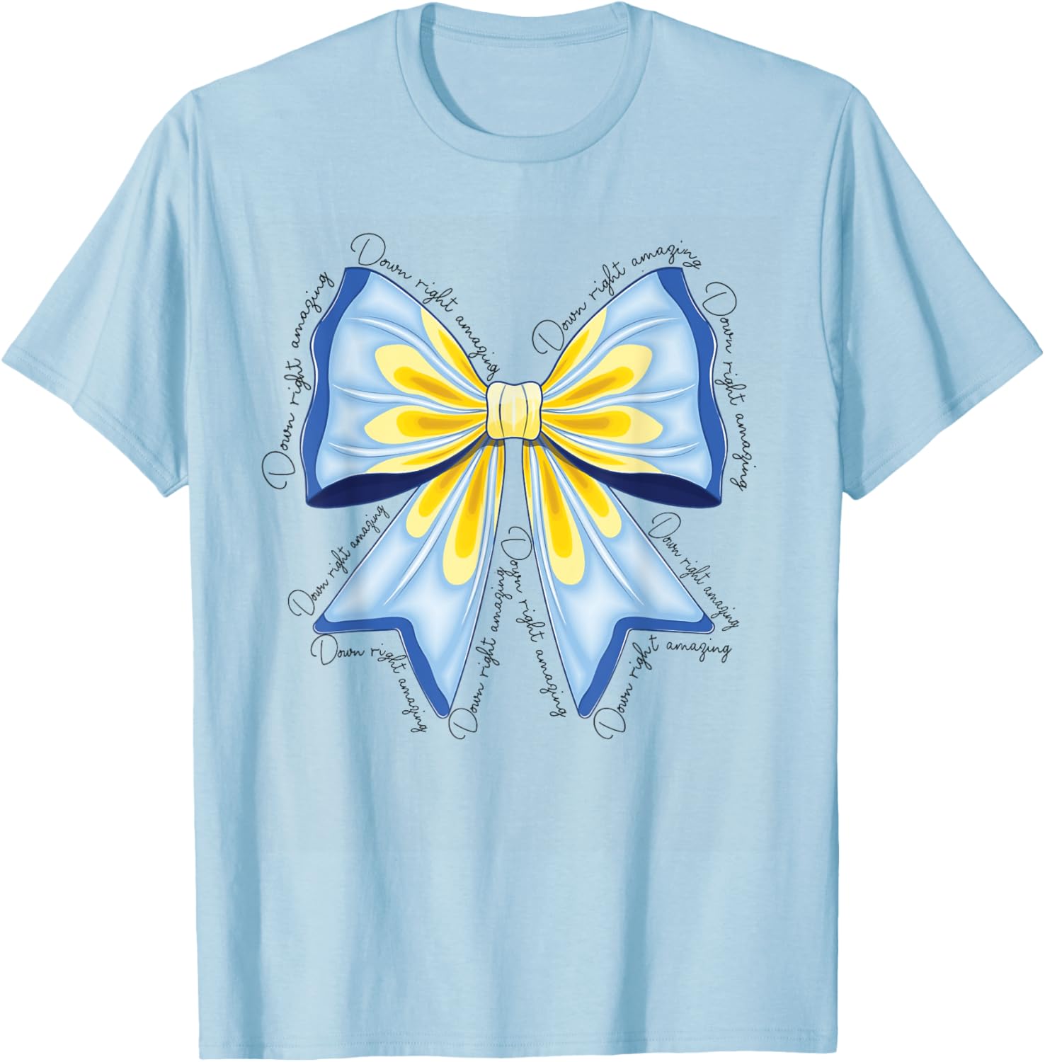 Down Right Amazing T21 Down Syndrome Awareness Coquette Bow T-Shirt - 3