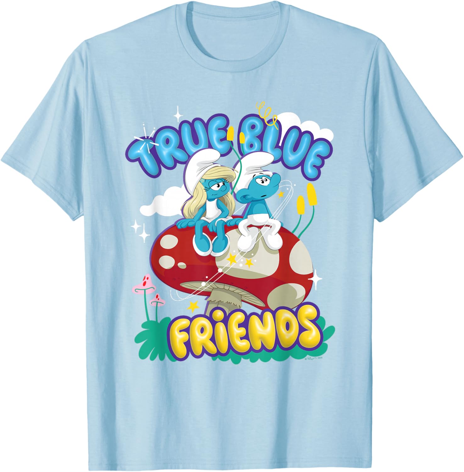 Smurfs Movie True Blue Friends T-Shirt Featuring Smurfette and No Name - 5