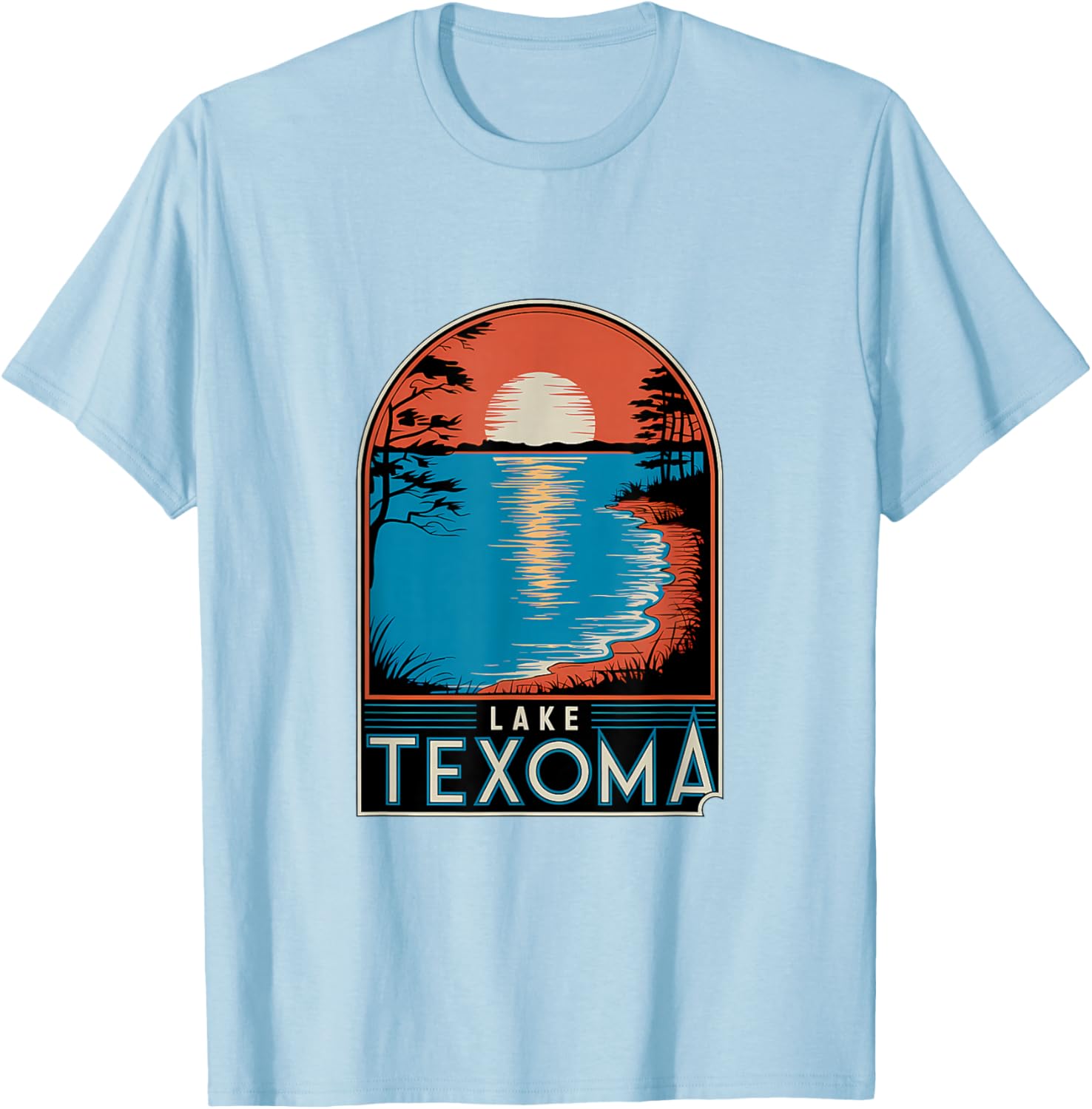 Lake Texoma Sunset Reflection Adventure T-Shirt for Nature Lovers - 26