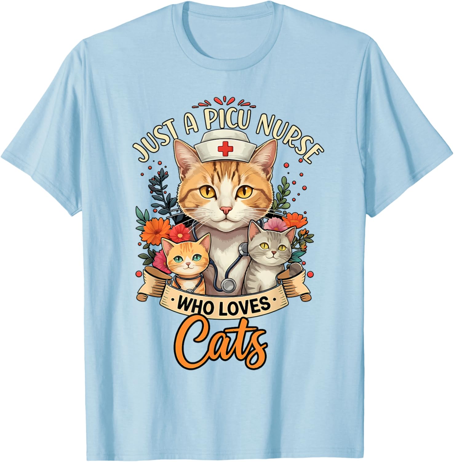 Just A PICU Nurse Who Loves Cats – Cute Pediatric ICU T-Shirt for Cat Lovers - 9