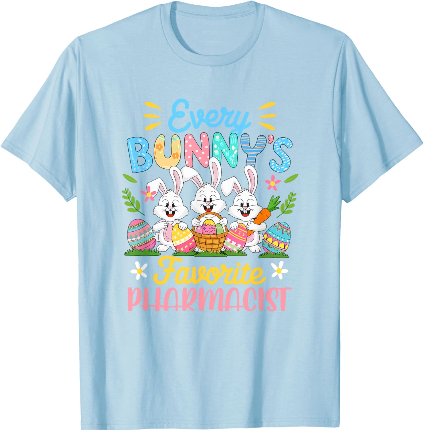Bunny's Favorite Pharmacist Easter Bunnies Egg Hunt T-Shirt for Kids - 2