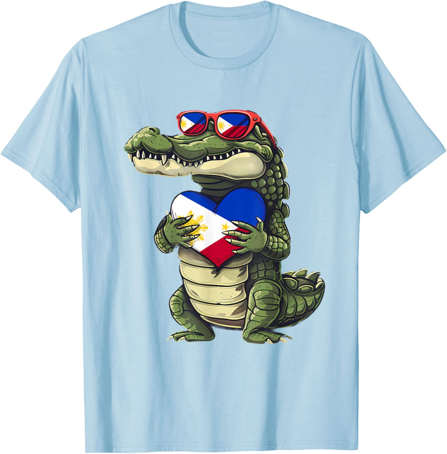Philippines Crocodile Heart T-Shirt with Filipino Flag - Pilipinas Pride - 14