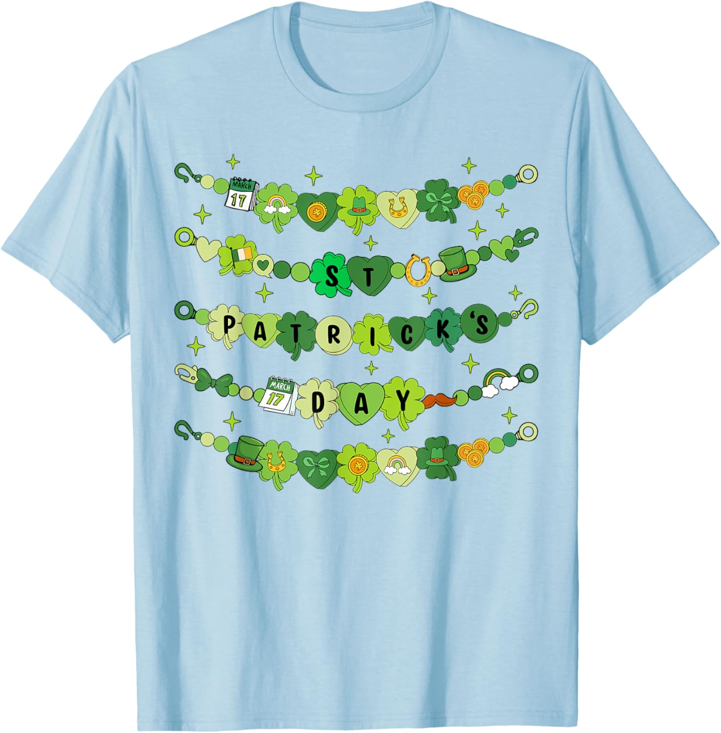 Happy St Patricks Day Friendship Bracelet T-Shirt for Girls - 18