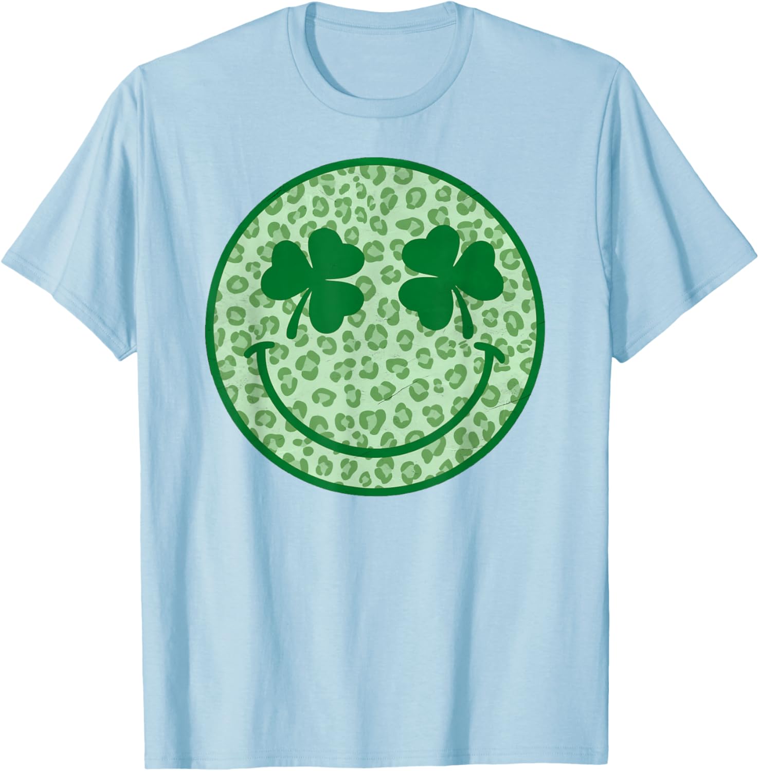 Smile Happy St Patricks Day Retro Shamrock Leopard T-Shirt for Fun Style - 24