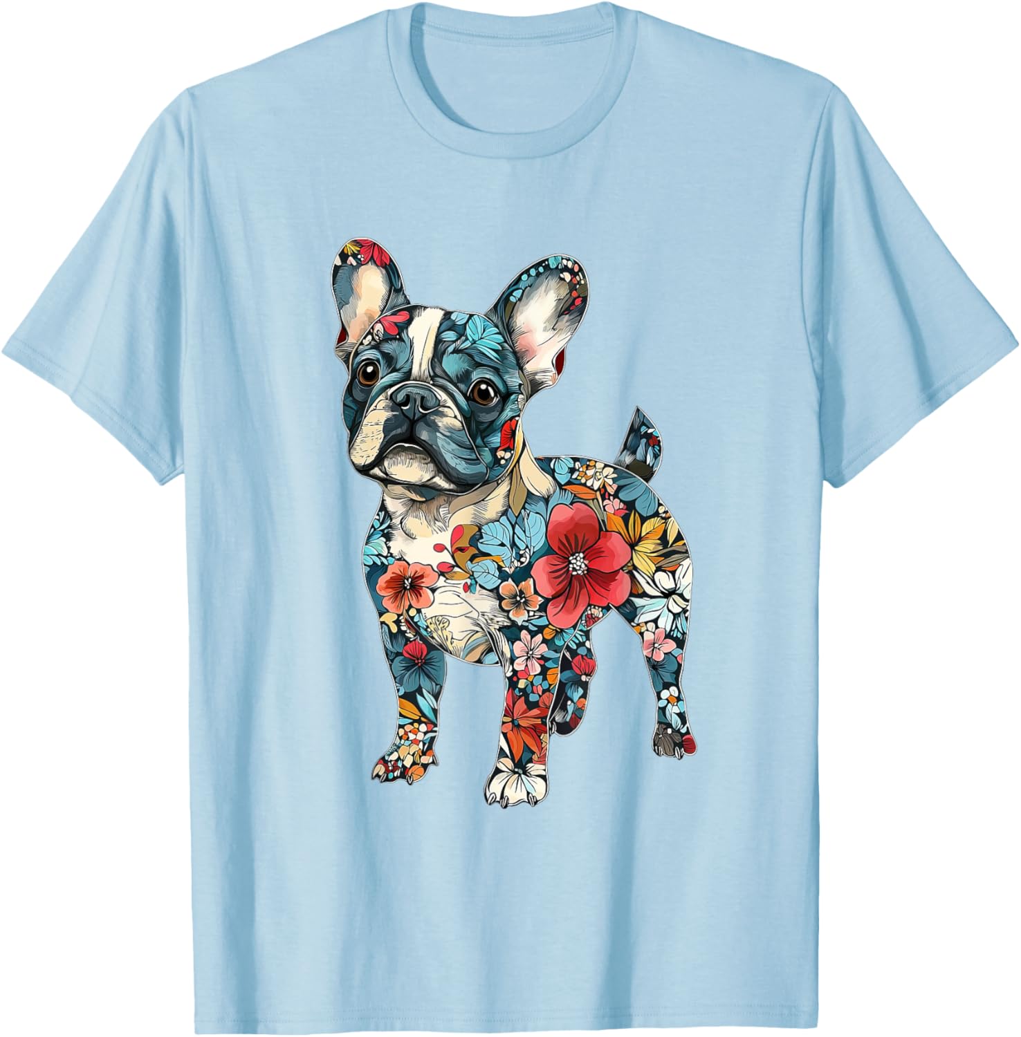 Cute French Bulldog Flower T-Shirt for Men, Women, Girls, and Kids - 10