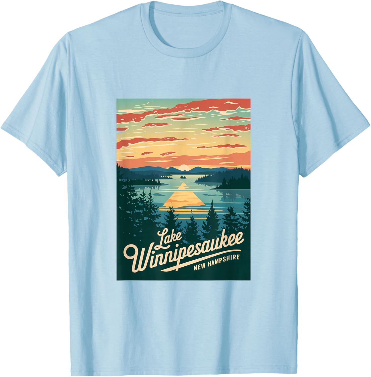 Sunset Beauty T-Shirt Featuring Scenic Lake Winnipesaukee, New Hampshire - 3