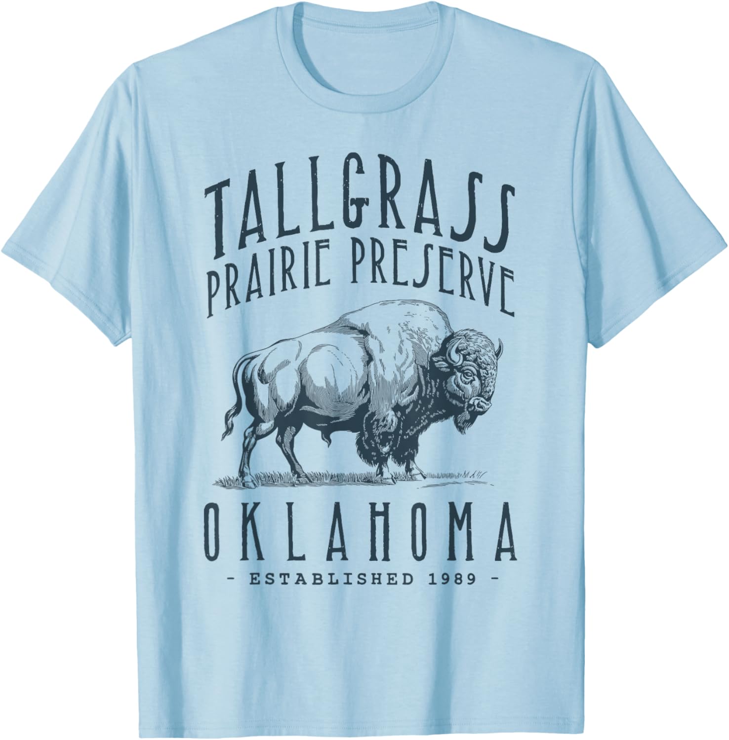 Tallgrass Prairie Oklahoma Bison Design T-Shirt for Nature Lovers - 11