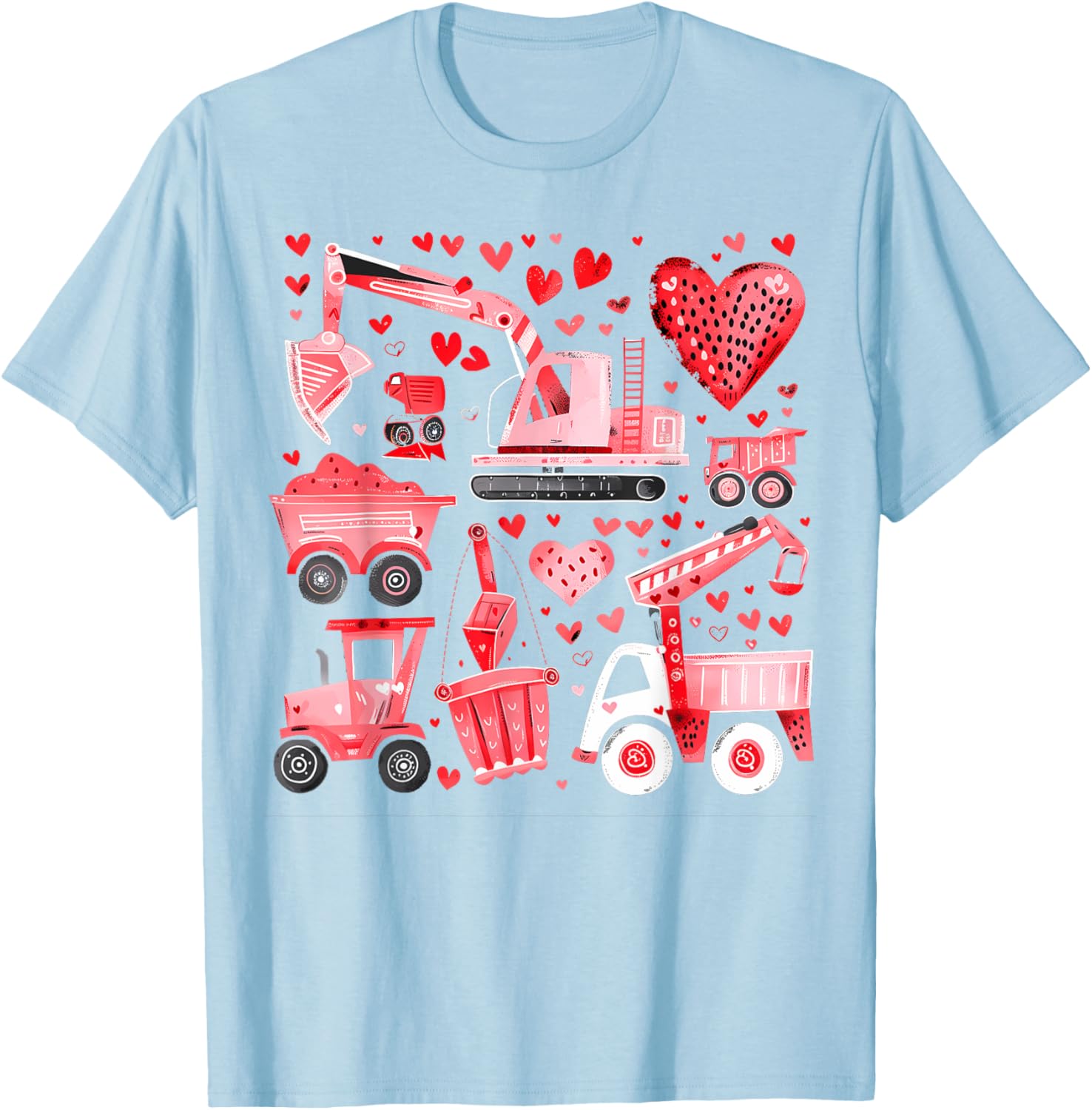 Adorable Valentine's Day Construction Trucks Loads of Love Toddler T-Shirt - 8