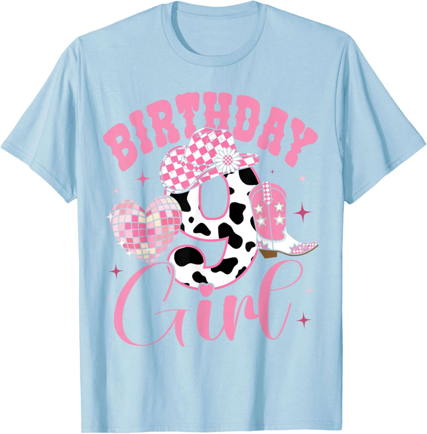 Happy 9th Birthday Cowgirl Tee Stylish Rodeo Outfit for Girls - 15