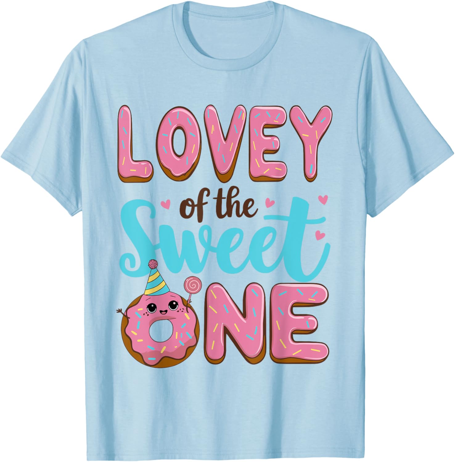 Sweet One Donut Party T-Shirt for 1st Birthday Girl - Cute Lovie Design - 4