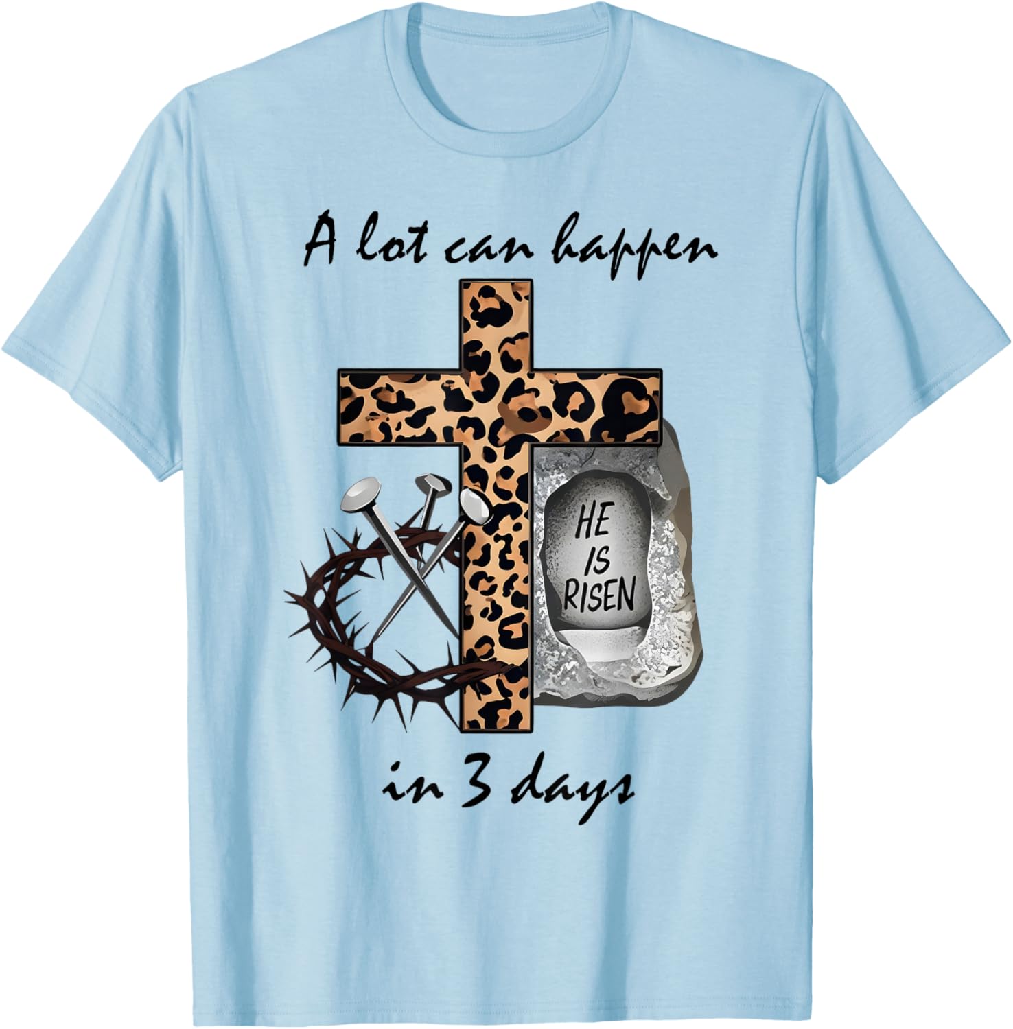 Inspirational 3 Days Christian Easter Cross T-Shirt for Faithful Celebration - 18