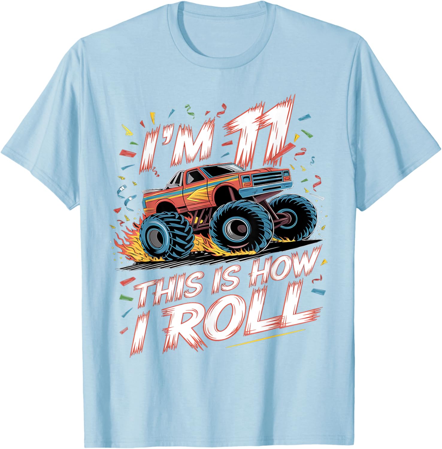 Monster Truck 11th Birthday Shirt for Boys - Fun Birthday T-Shirt - 14