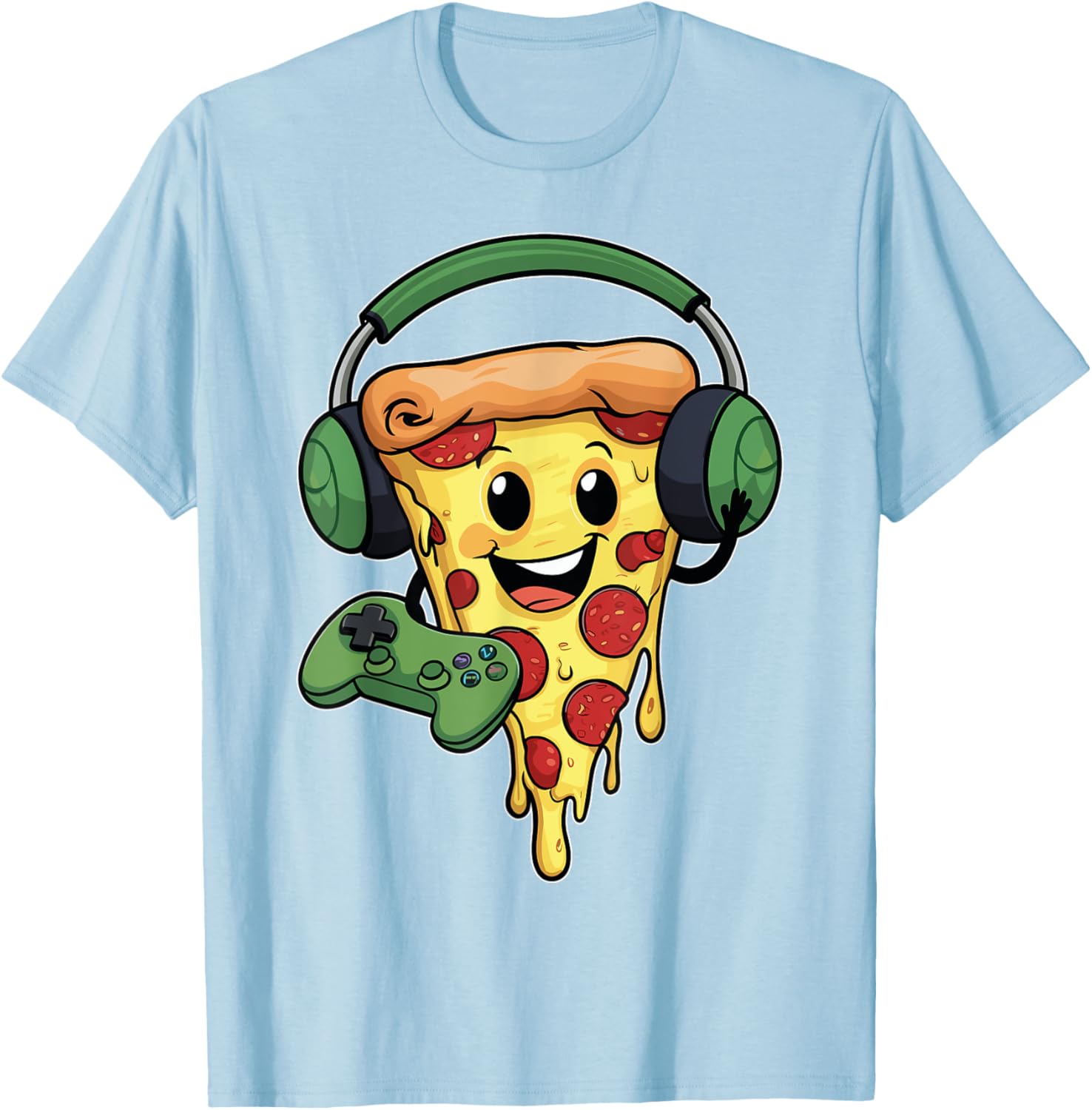 Funny Gamer Pizza Lovers T-Shirt for Video Game Enthusiasts - 1