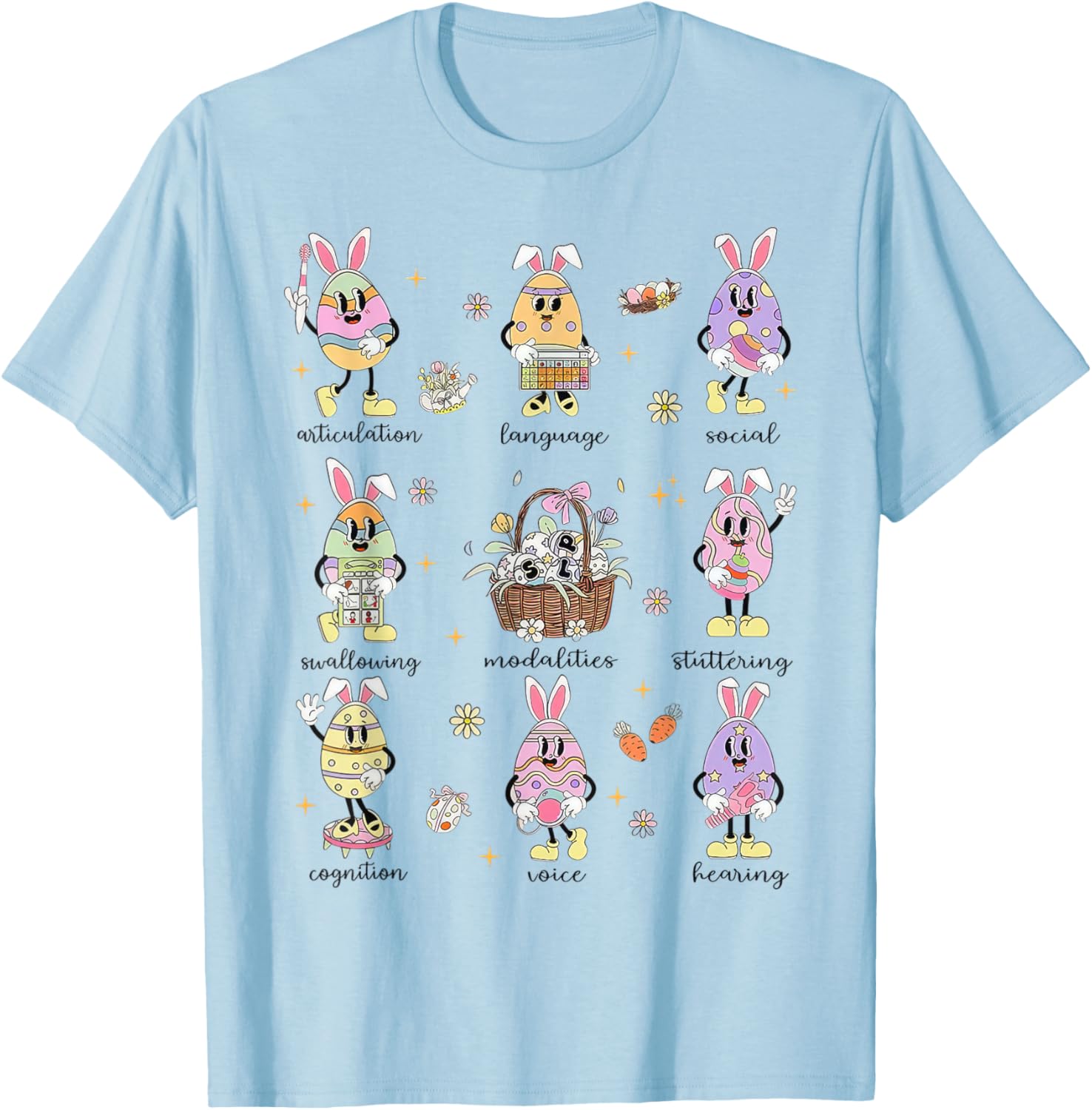 Easter Bunny SLP T-Shirt for Speech Language Pathologists in Spring - 1
