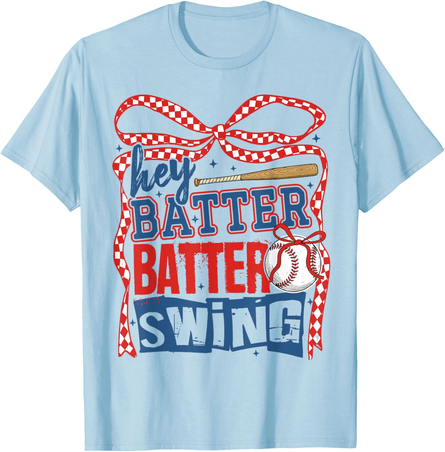 Baseball Mom Hey Batter Batter Swing Bow Women's T-Shirt for Fans - 2