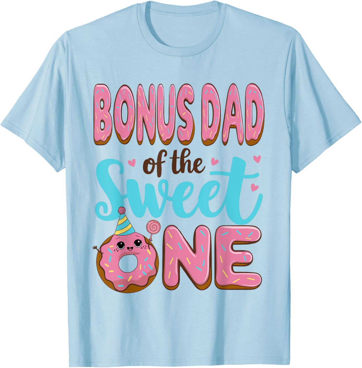 Bonus Dad Donut Party T-Shirt for 1st Birthday Girl Celebration - 4