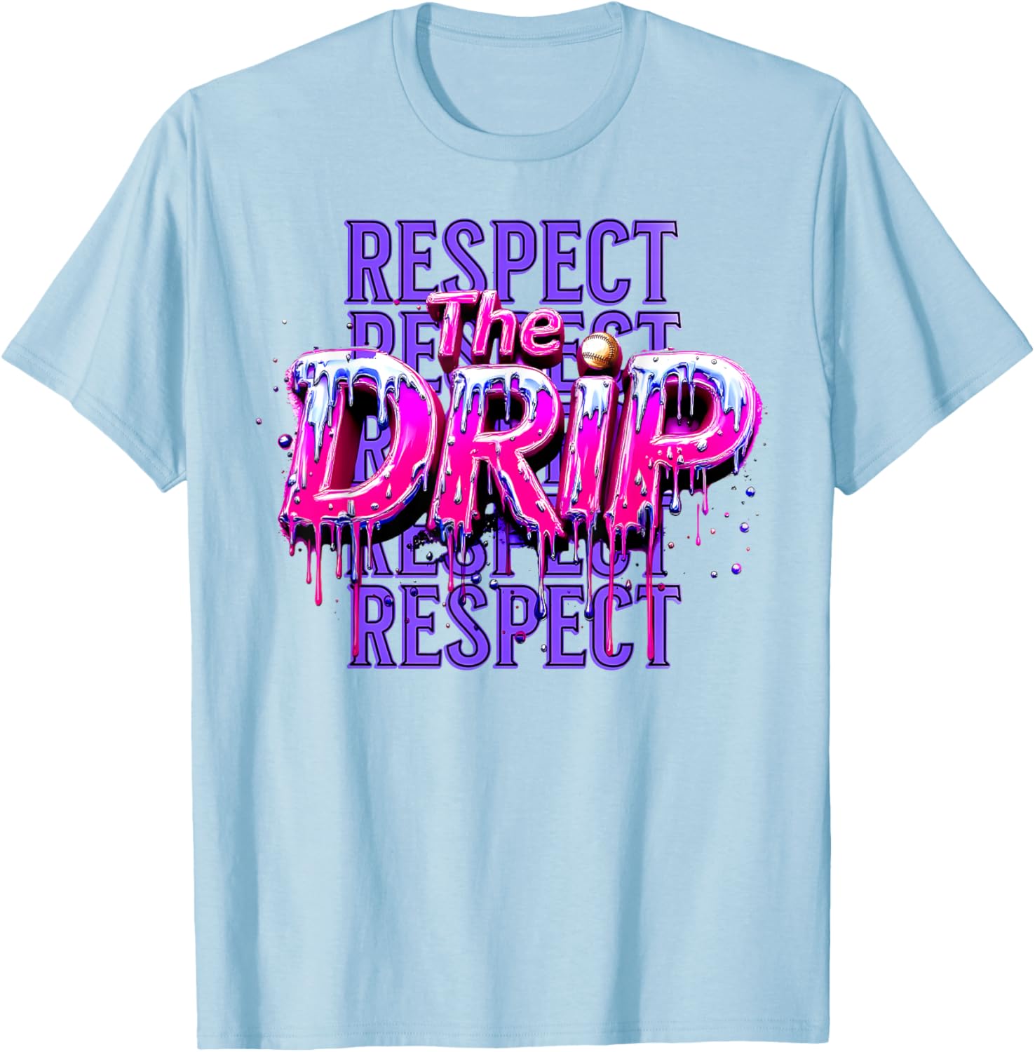 Respect The Drip Baseball Ice Cream Drip T-Shirt for Cool Style - 12