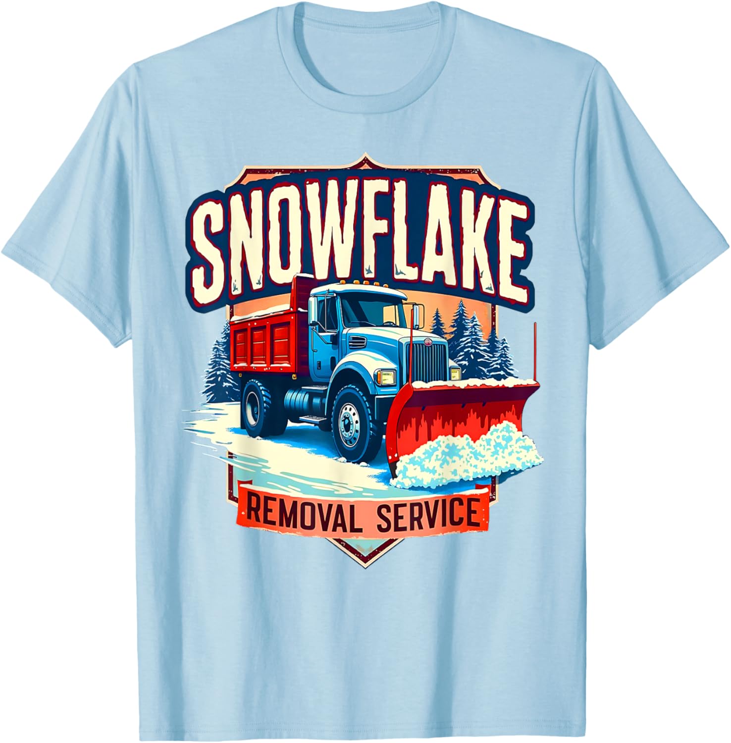 Snowflake Removal Service Truck Winter Supporter T-Shirt for Snow Days - 8