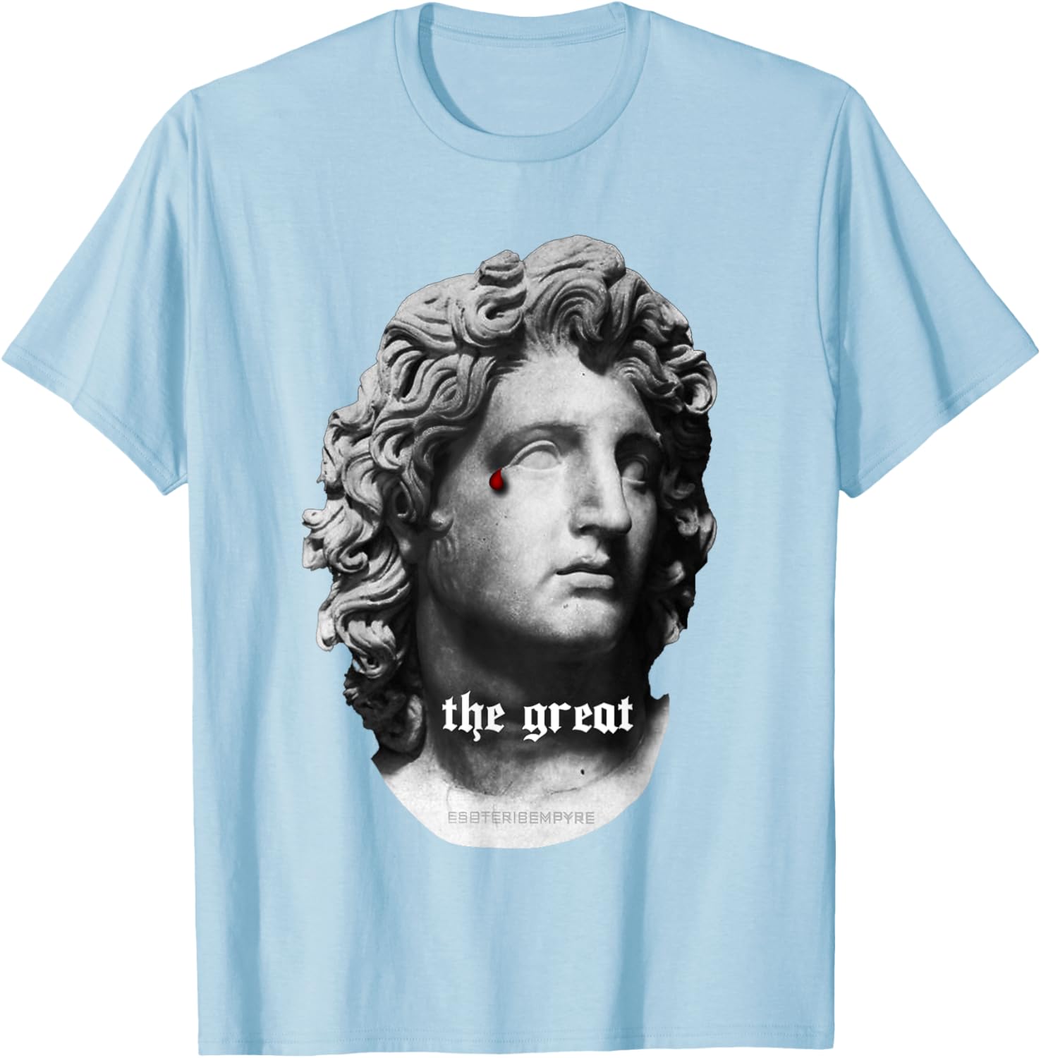 Alexander the Great Bust T-Shirt with Unique Bloody Teardrop Design - 5