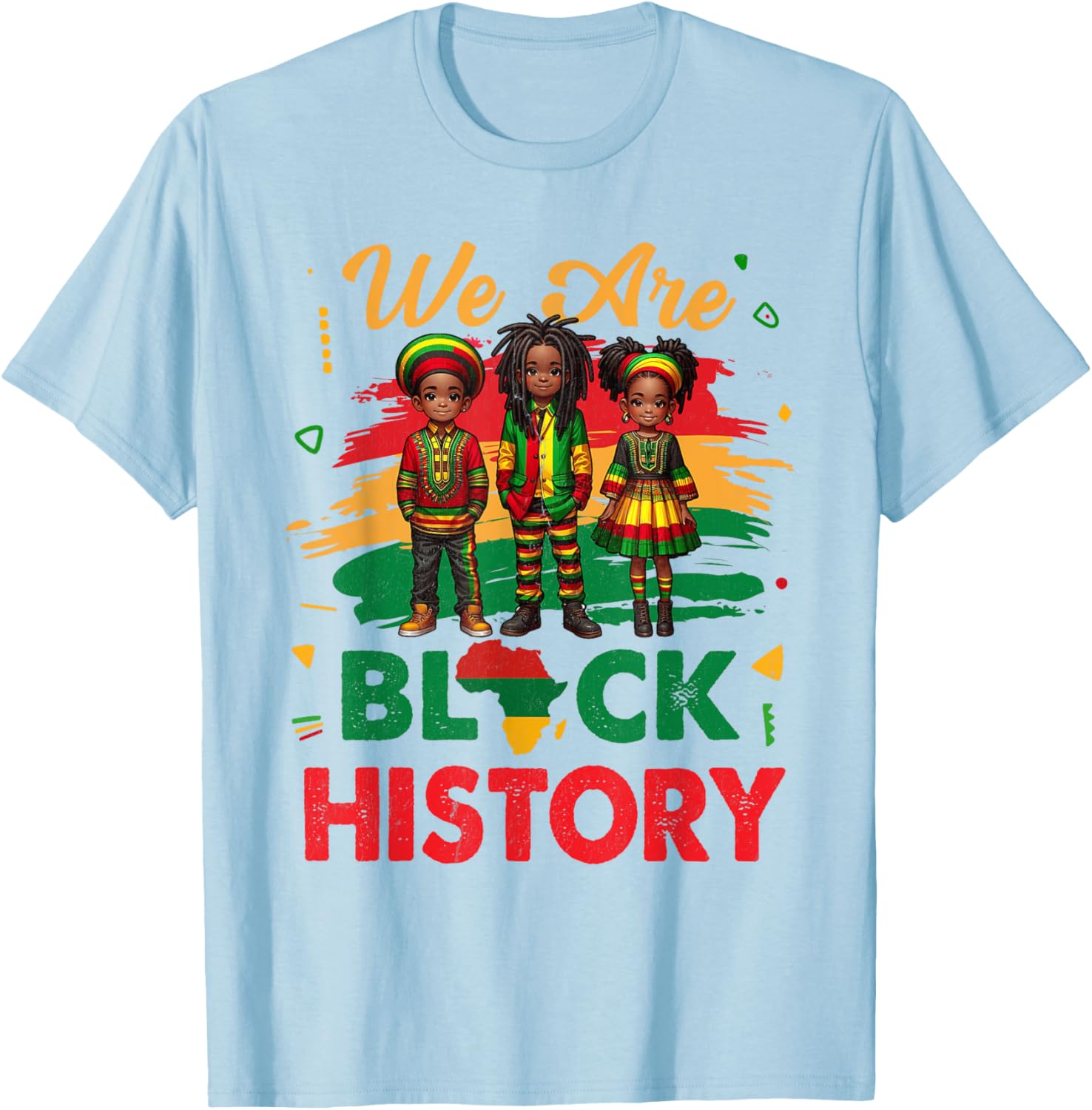Black History Month Map T-Shirt for African Kids Boys and Girls - 14