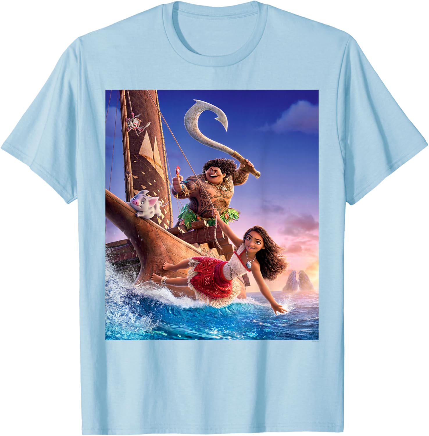 Disney Moana Adventure T-Shirt with Maui and Friends for Kids and Adults - 7