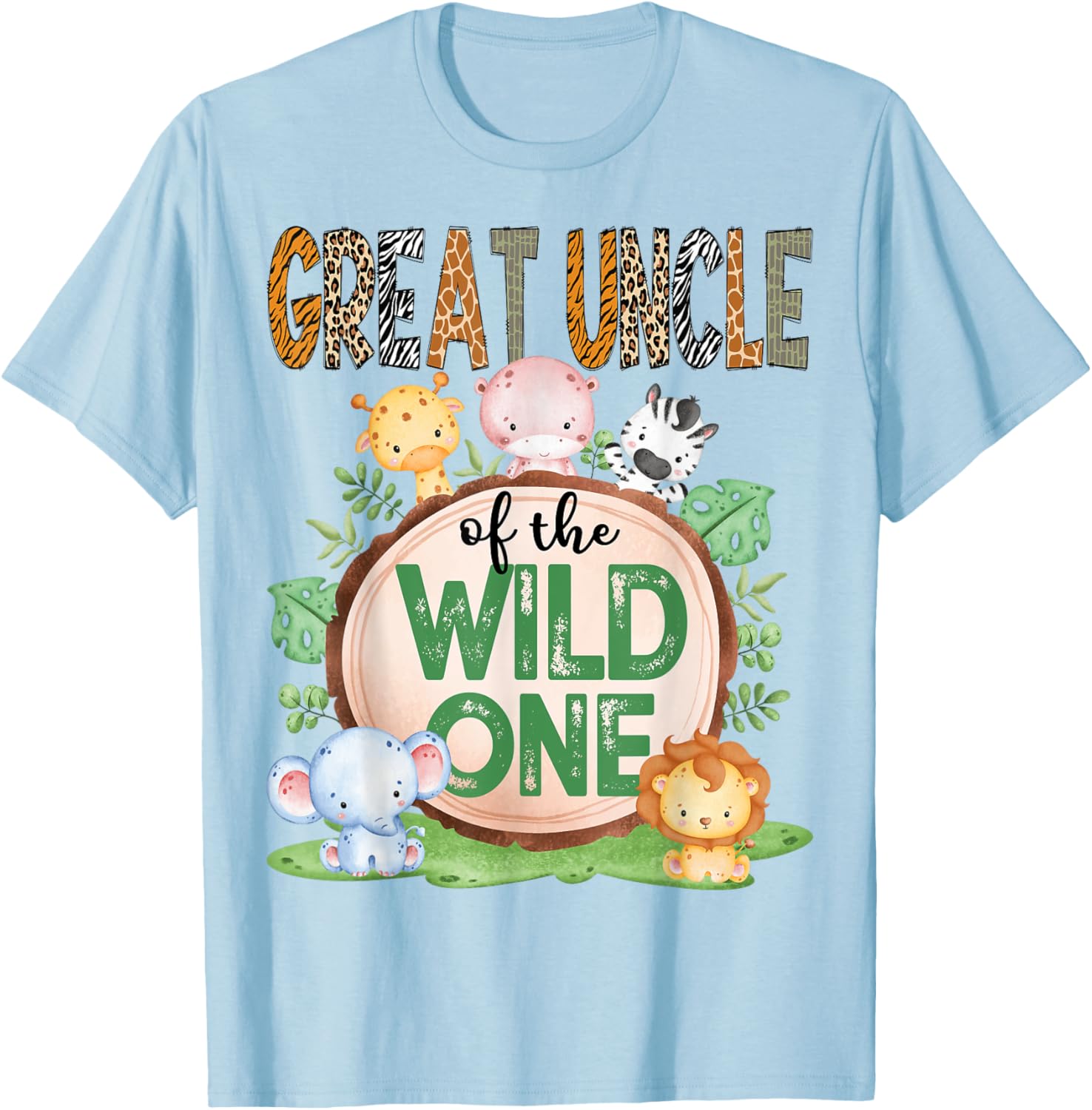 Great Uncle Of The Wild One Safari Jungle T-Shirt for 1st Birthday Fun - 2