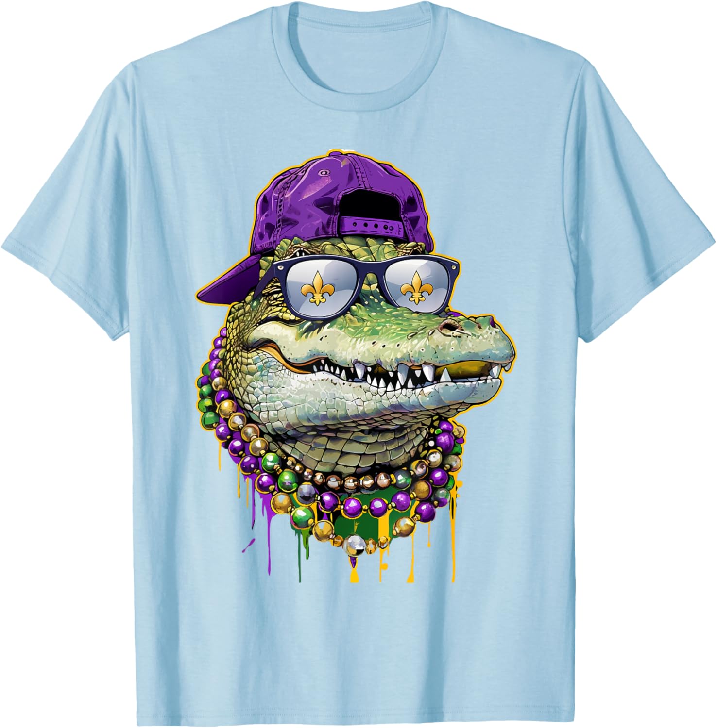 Mardigator Mardi Gras Alligator Costume T-Shirt for Men and Women - 12
