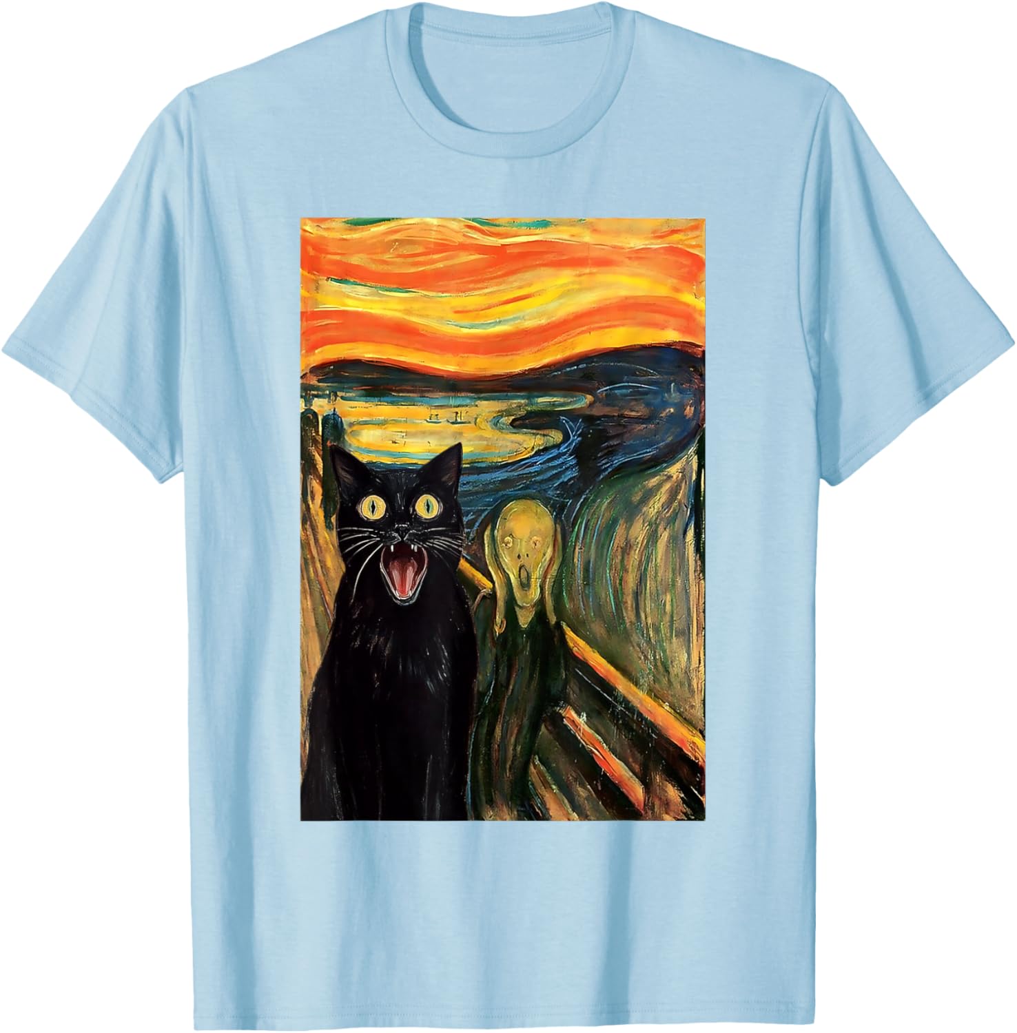 Funny Black Cat Scream Parody T-Shirt for Cat Lovers and Fans - 7