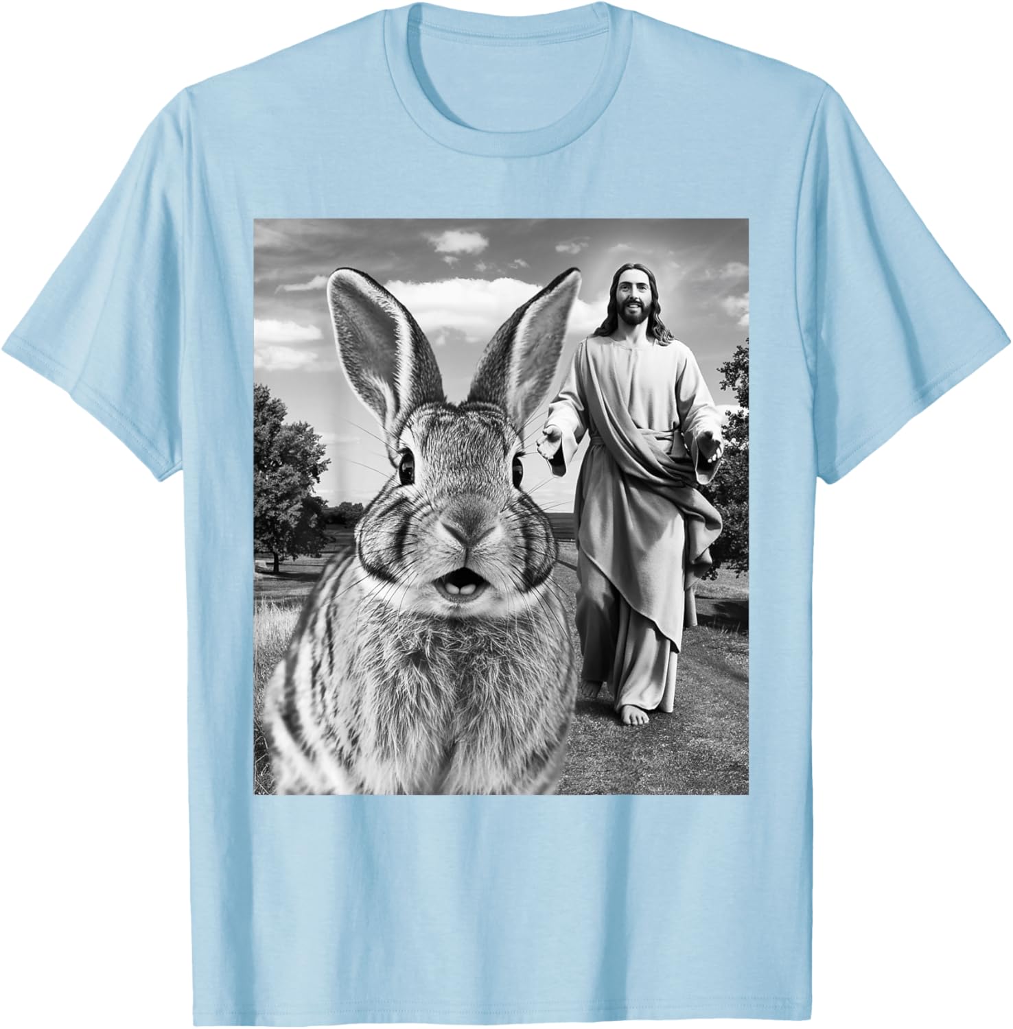 Happy Easter Bunny Selfie T-Shirt for Men Women Kids Fun Christian Style - 15