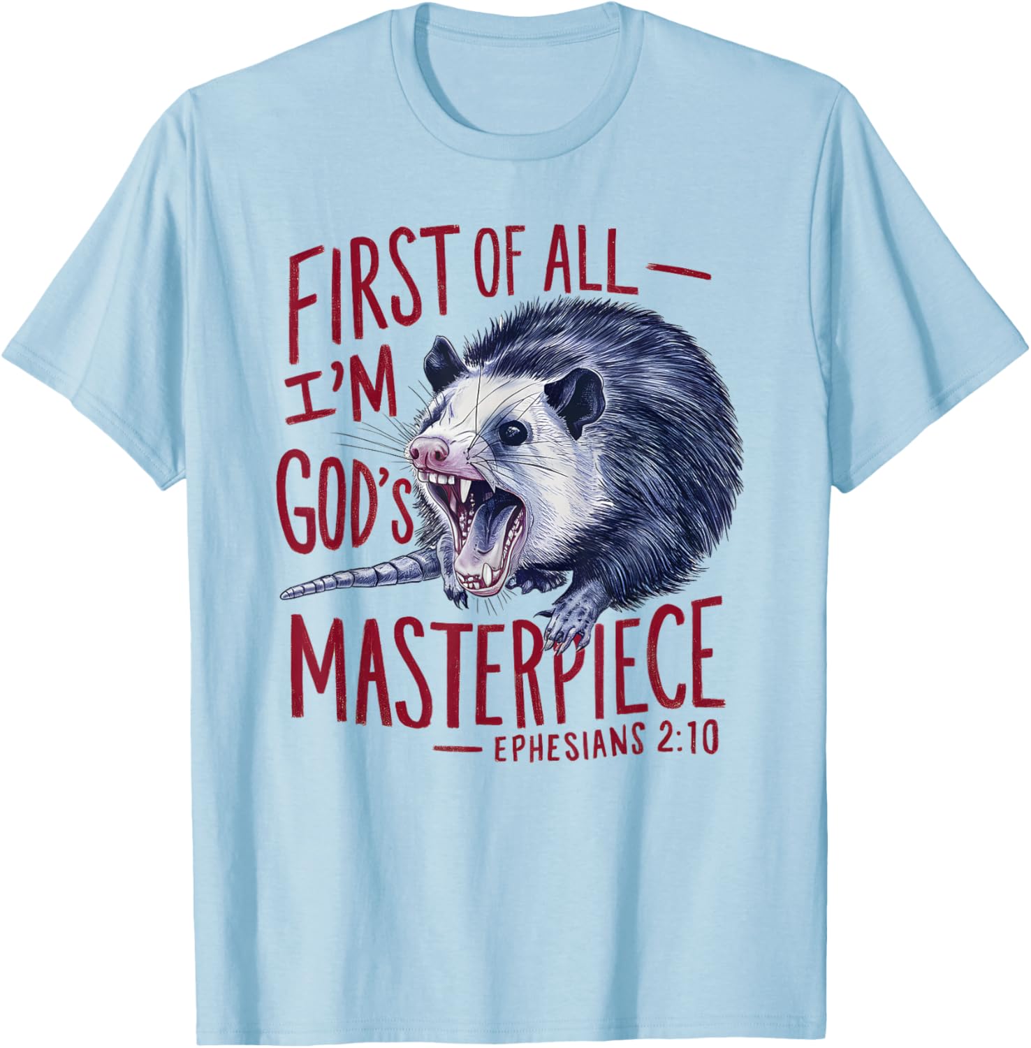 Funny Raccoon T-Shirt I'm God's Masterpiece Gift for Animal Lovers - 1