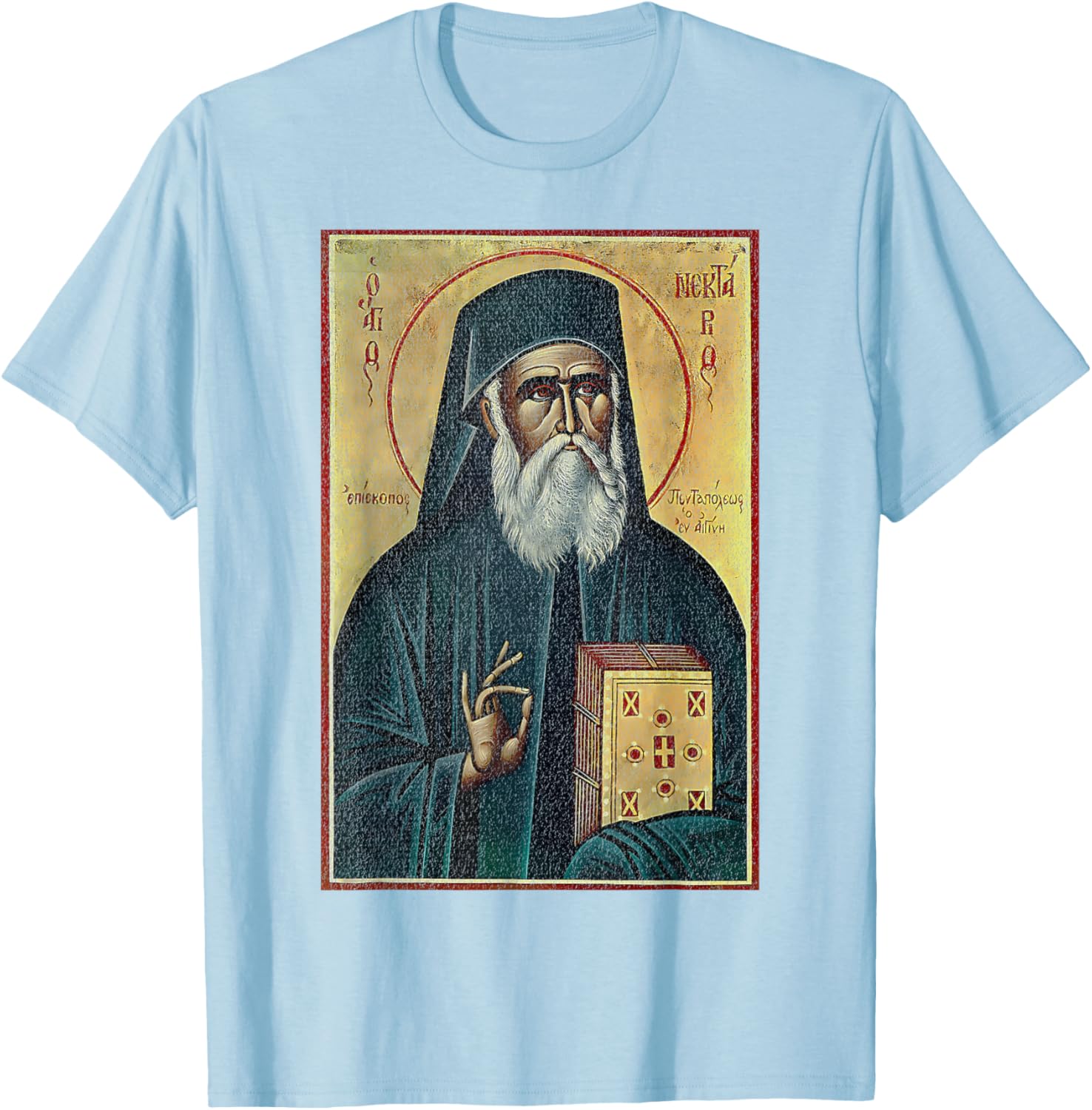 St Nektarios of Aegina Byzantine Christian T-Shirt for Faithful Wear - 27