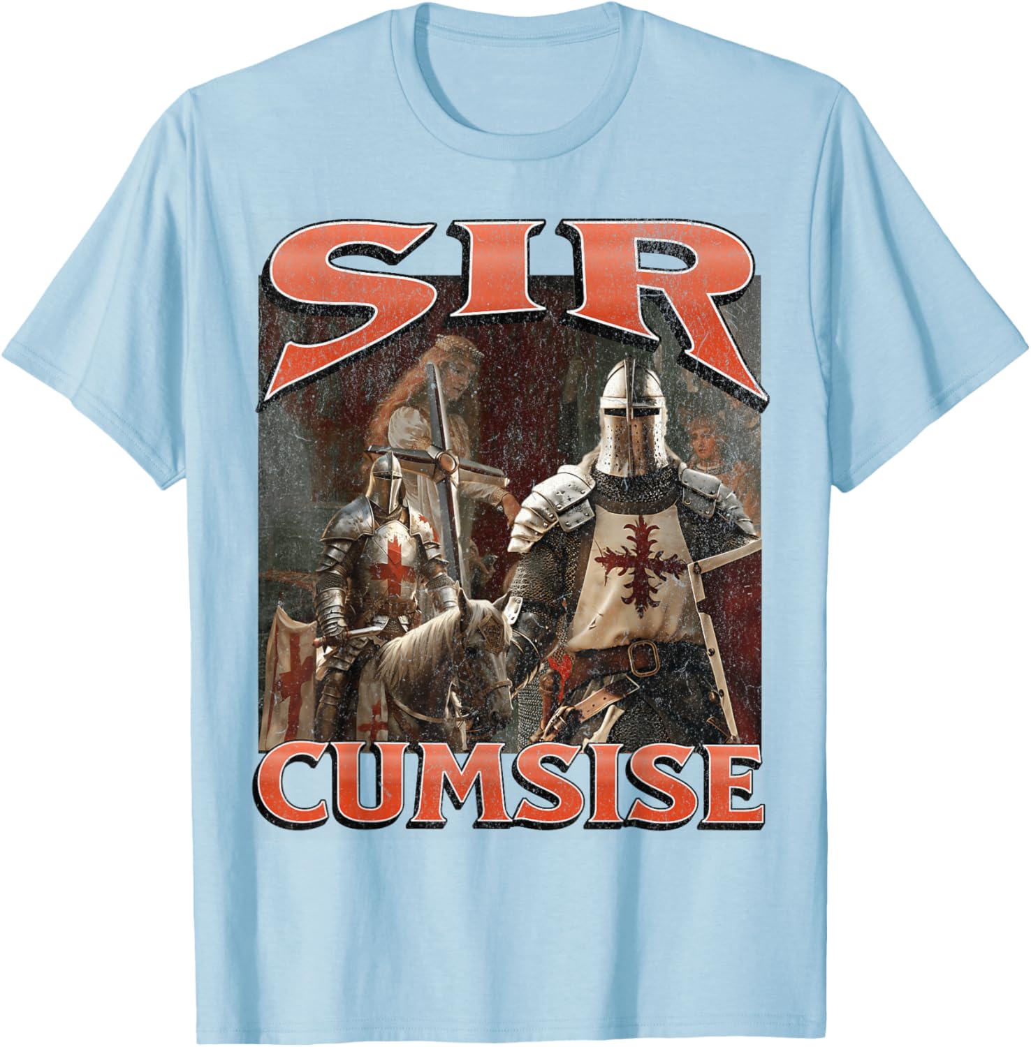 Funny Sir Cumcise Knight Meme Graphic T-Shirt for Unique Style Lovers - 22