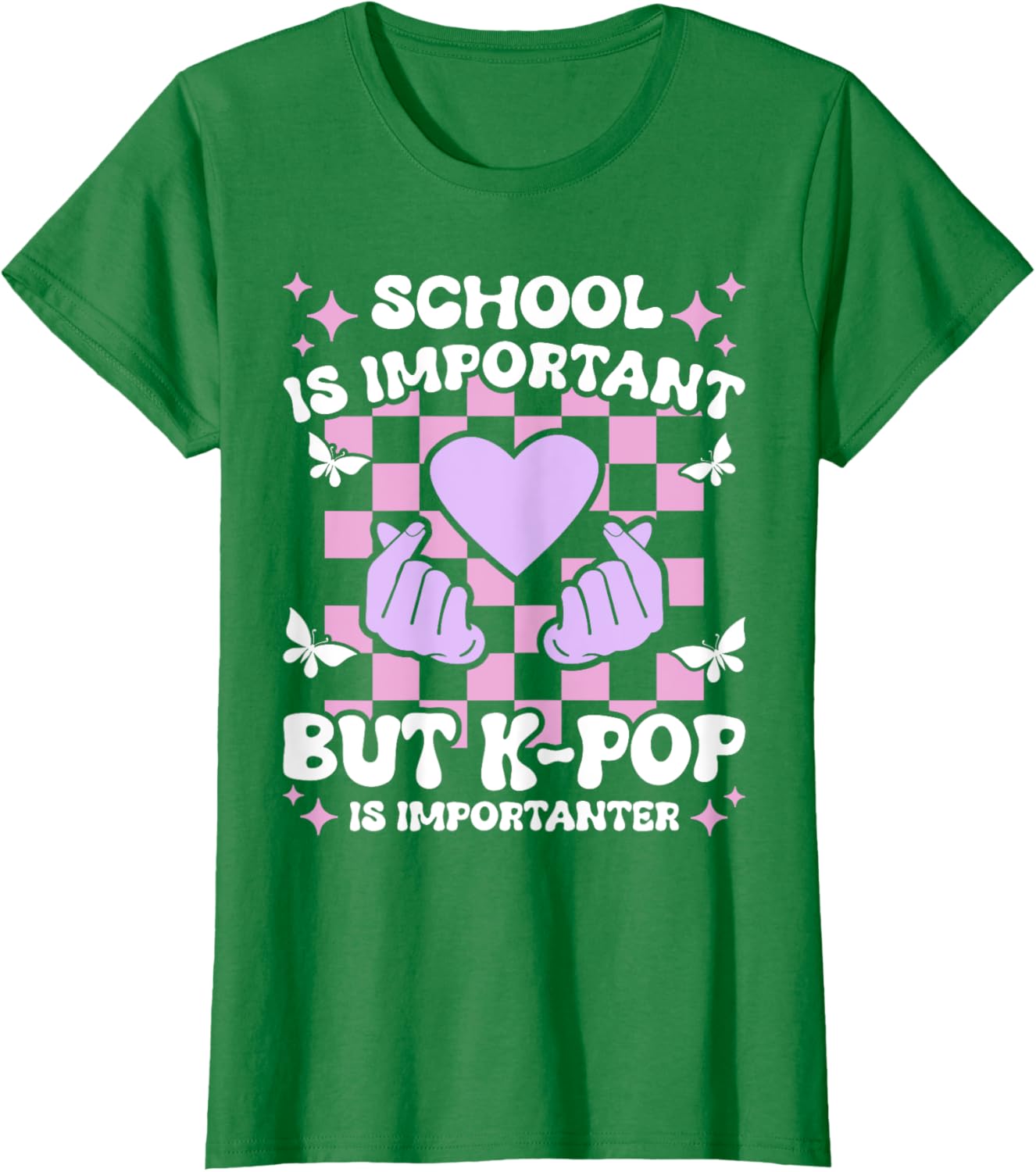 Funny K-Pop T-Shirt for Girls - School is Important, K-Pop is Importanter - 11
