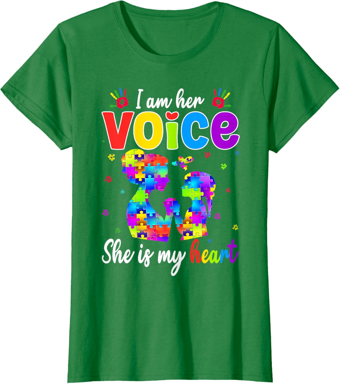 Autism Mom I'm Her Voice She Is My Heart T-Shirt for Proud Mothers - 14