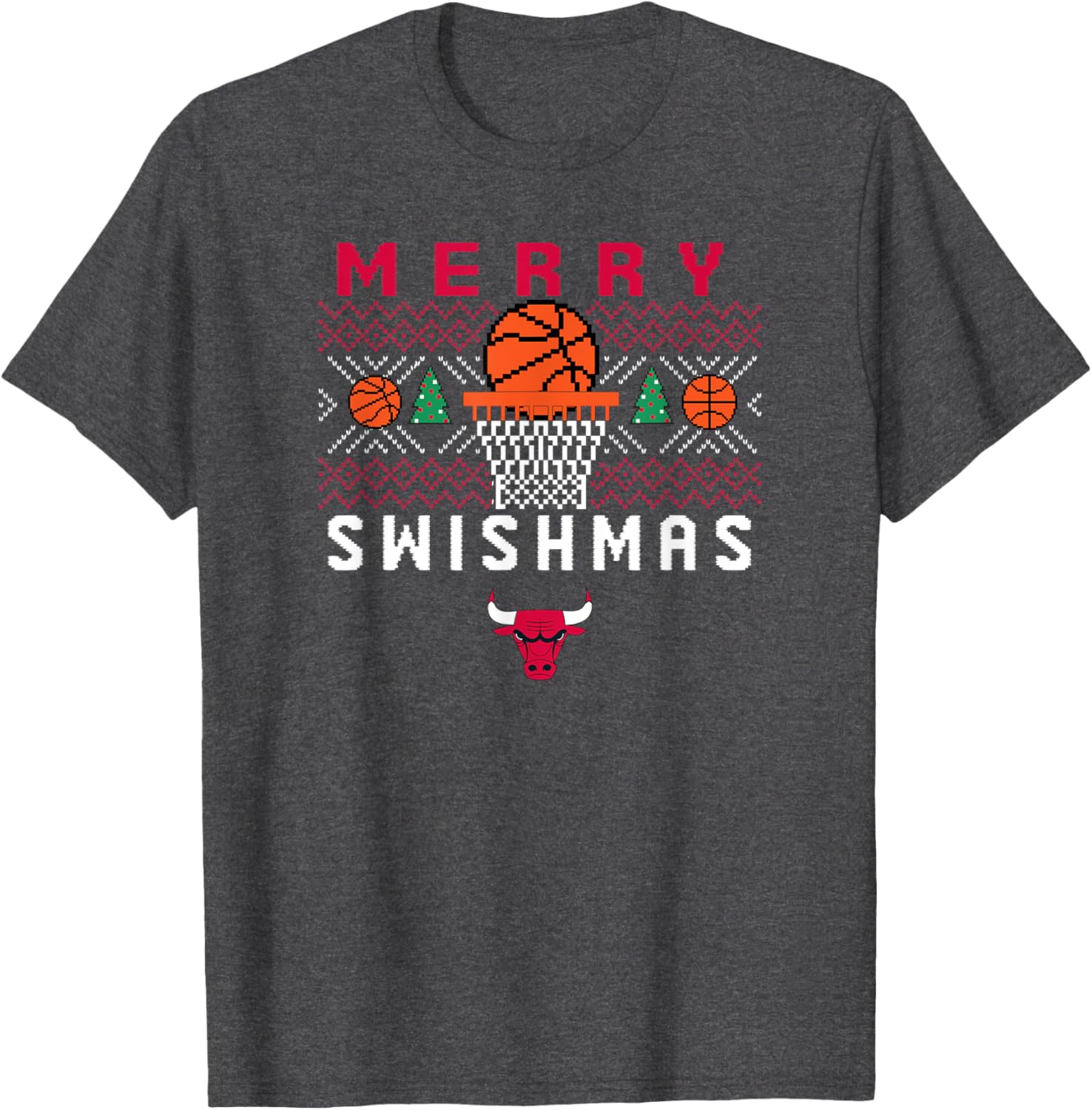 Men's Chicago Bulls Merry Swishmas T-Shirt for Holiday Sports Enthusiasts - 1