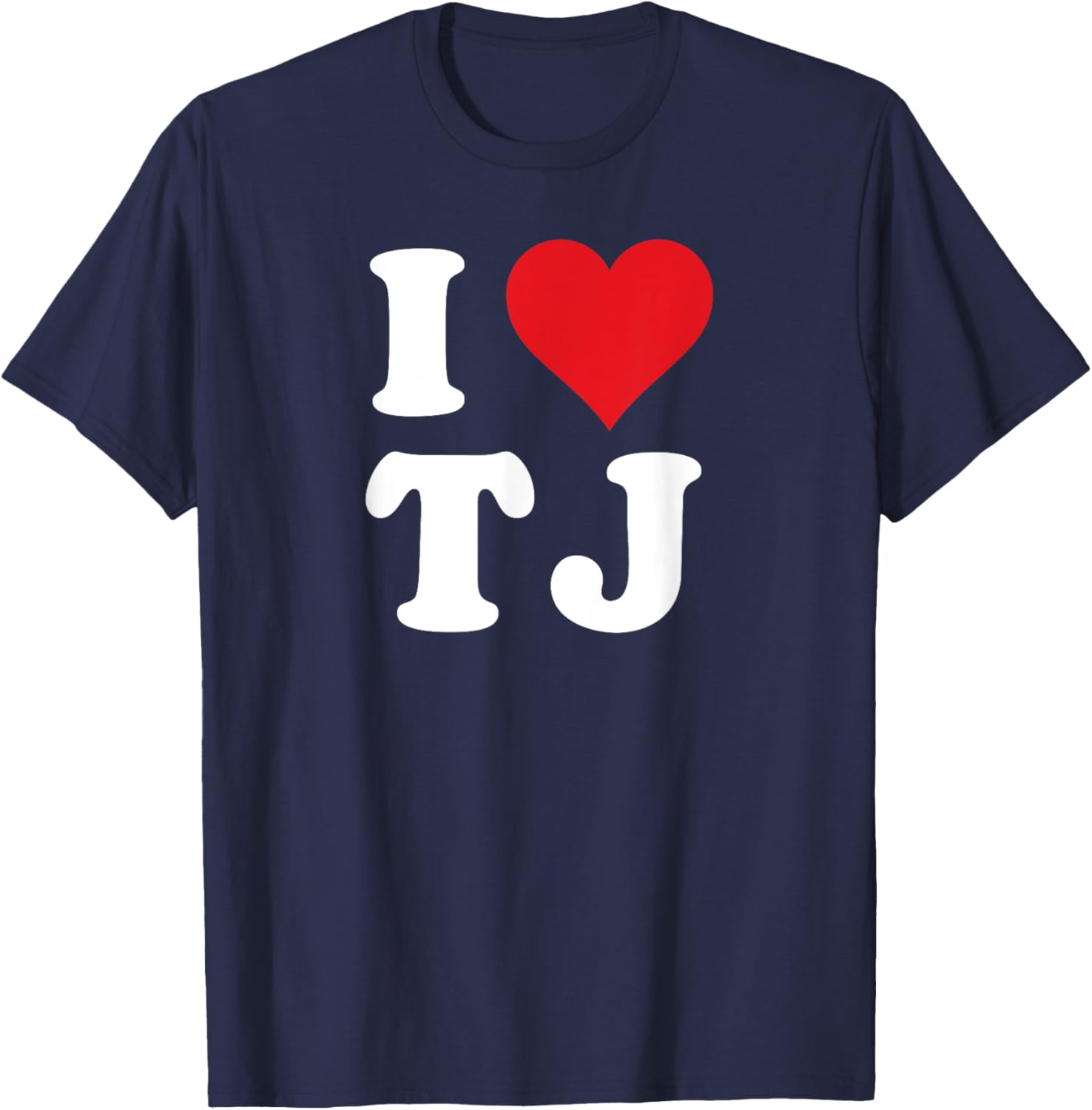 I Love TJ Initials T-Shirt Cute Heart Design for T J Fans - 1
