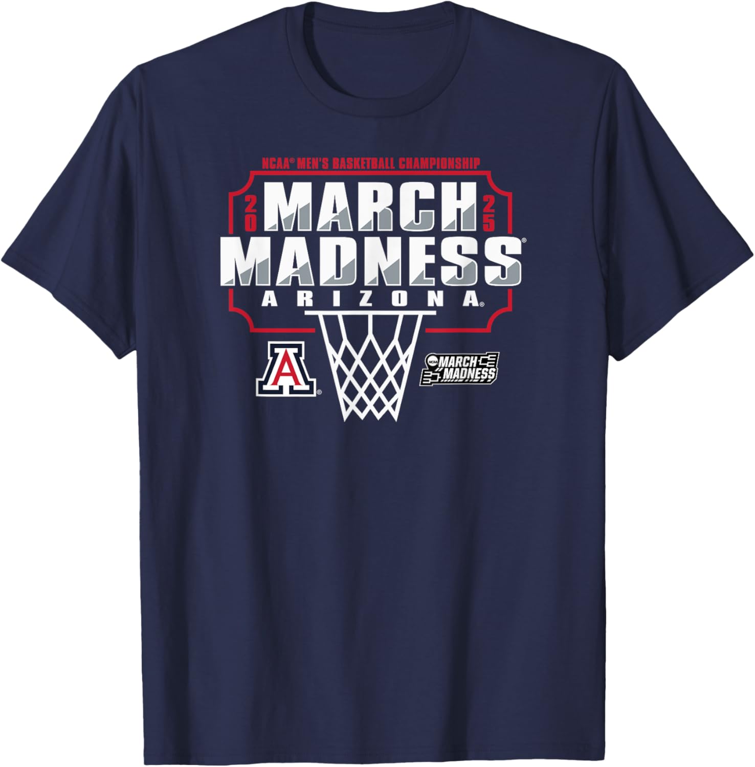 Arizona Wildcats March Madness 2025 Men's Basketball T-Shirt for Fans - 1