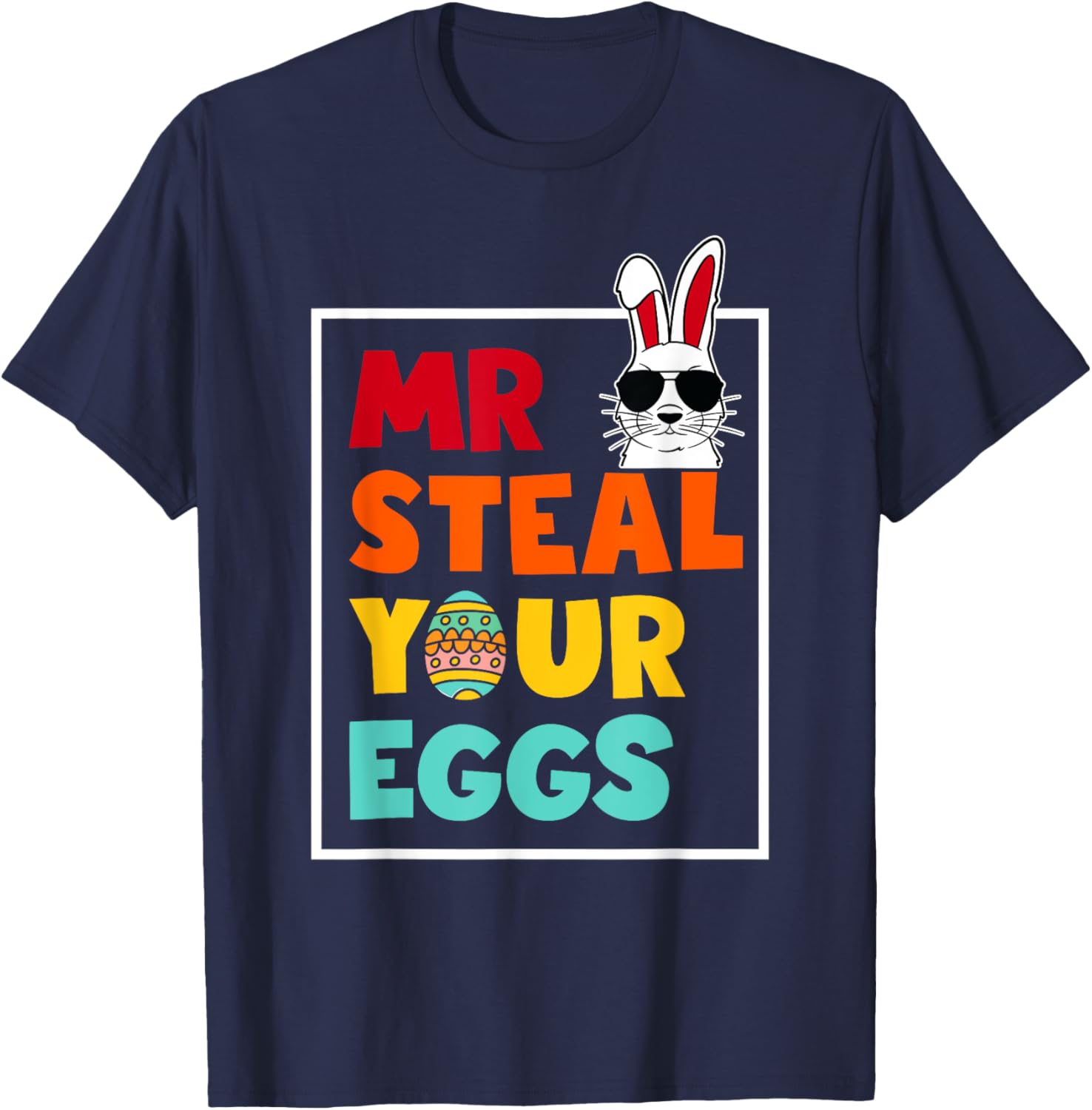 Funny Mr Steal Your Eggs Bunny T-Shirt for Toddlers - Easter Spring Style - 3