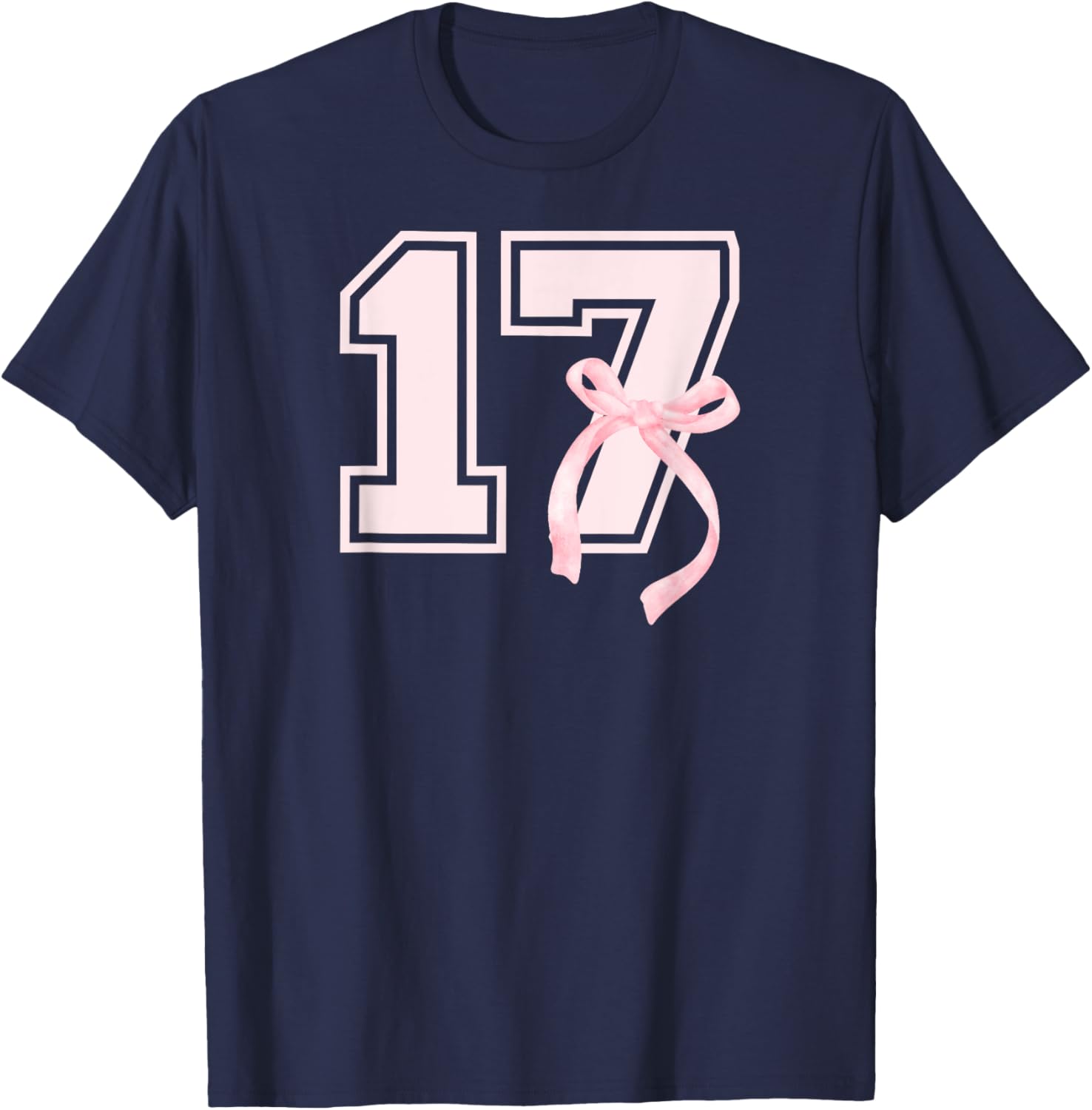17th Birthday Bow T-Shirt for Stylish Seventeen Year Old Girls - 19