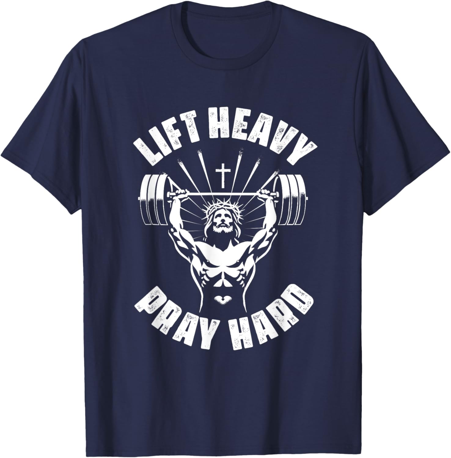 Lift Heavy Pray Hard Christian Bodybuilding T-Shirt for Gym Lovers - 3