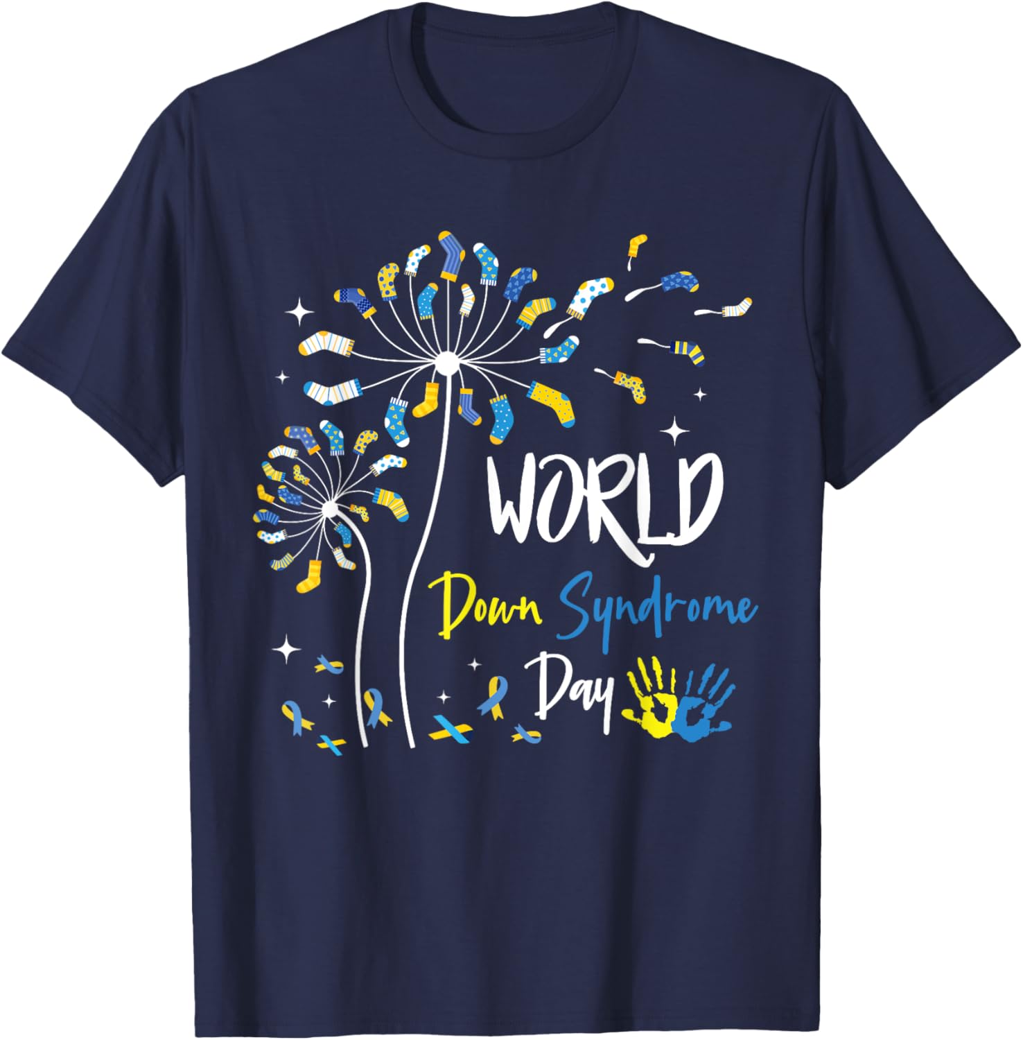 Rock Your Socks Down Syndrome Day Dandelion Awareness T-Shirt - 8